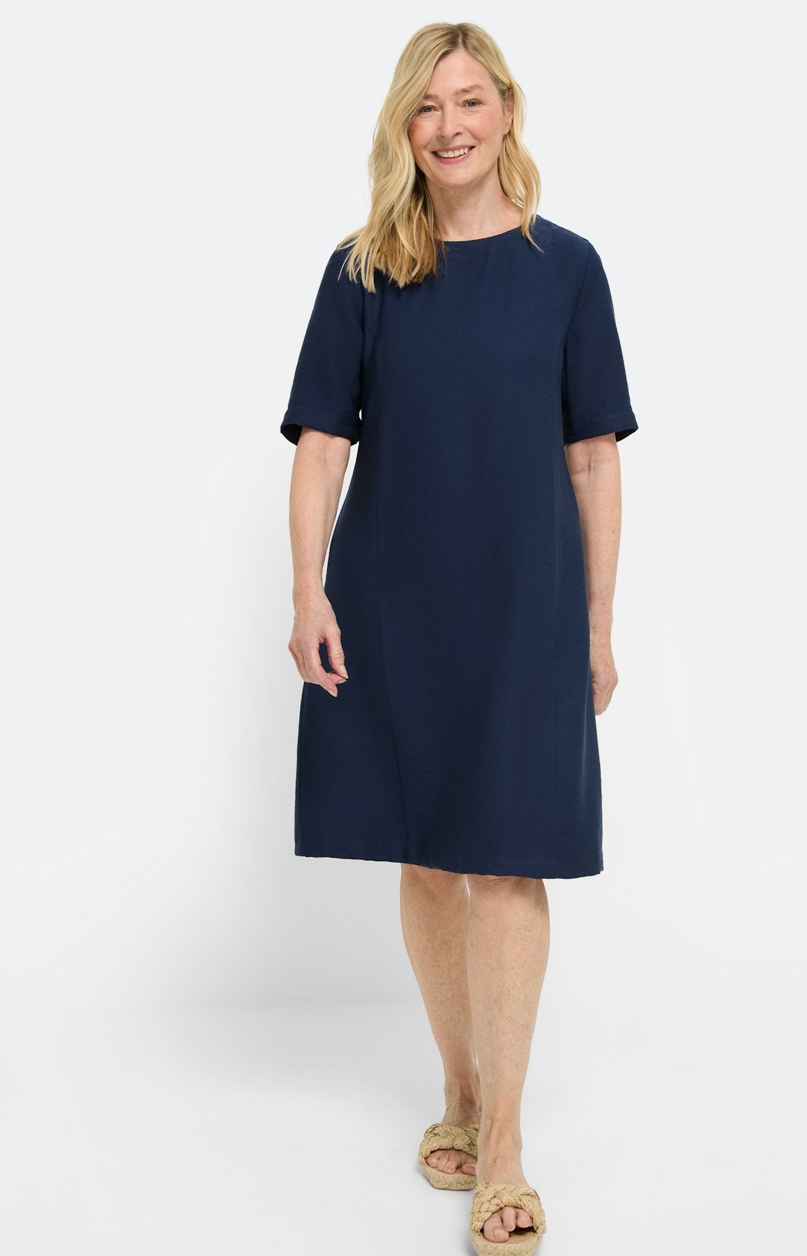 Midi zomer jurk, blauw