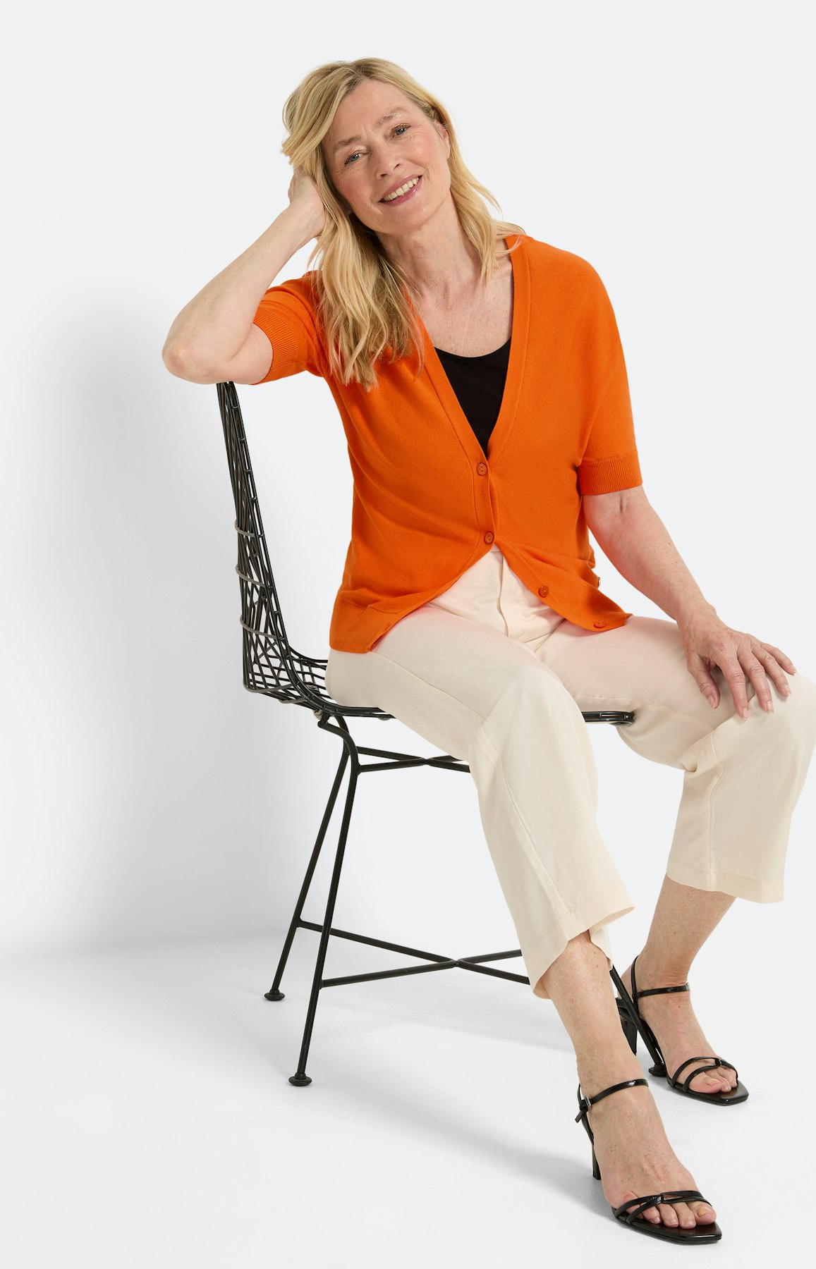 Vest met vleermuismouwen, oranje