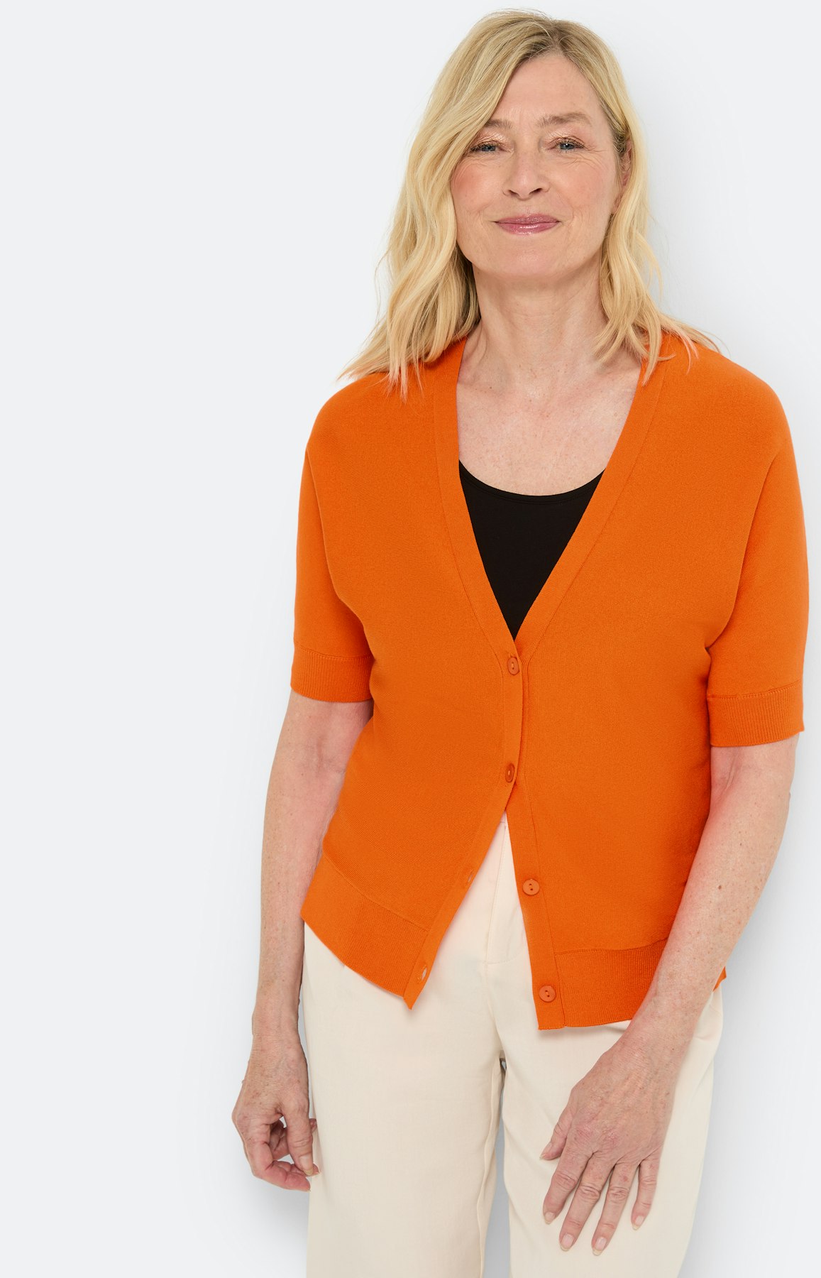 Vest met vleermuismouwen, oranje