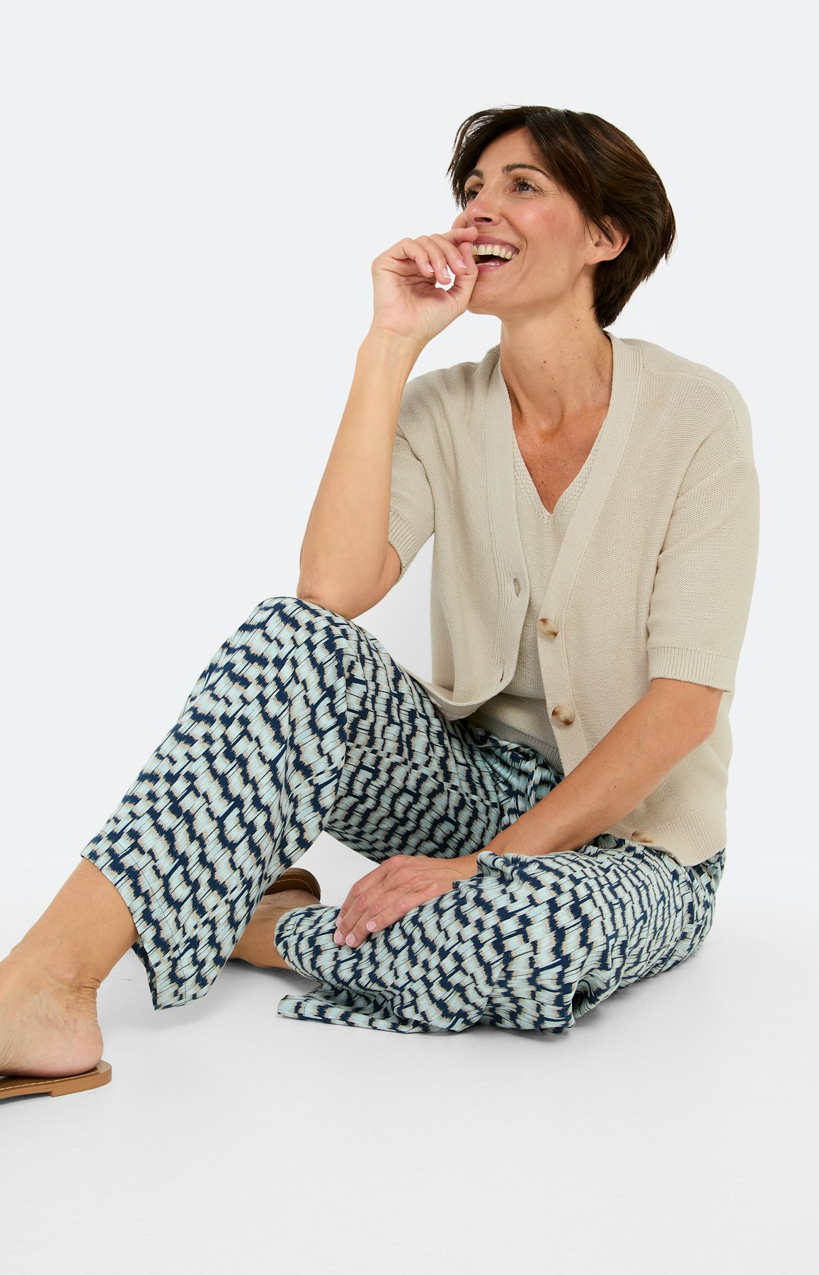 Vest met korte mouwen, set beige