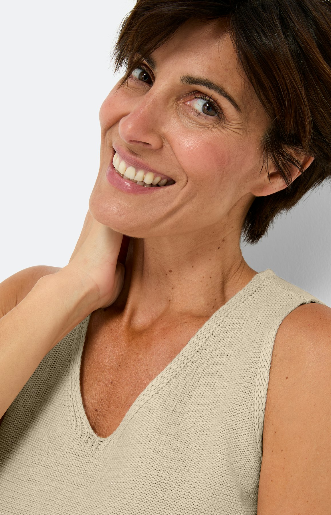 Tricot top twin set, beige