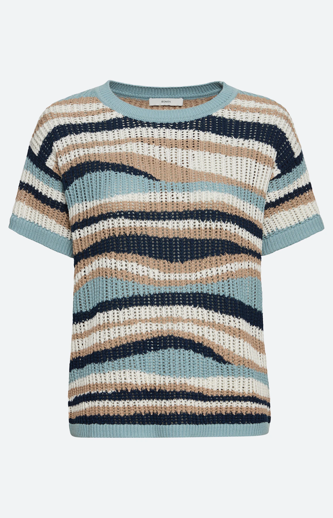 Gestreepte trui, zomerknit, blauw