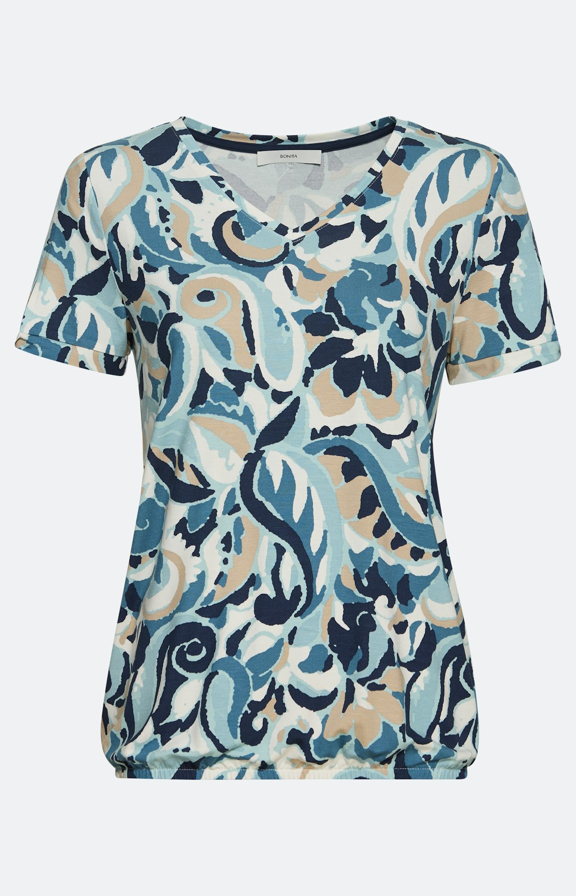 Viscose t-shirt met print, blauw