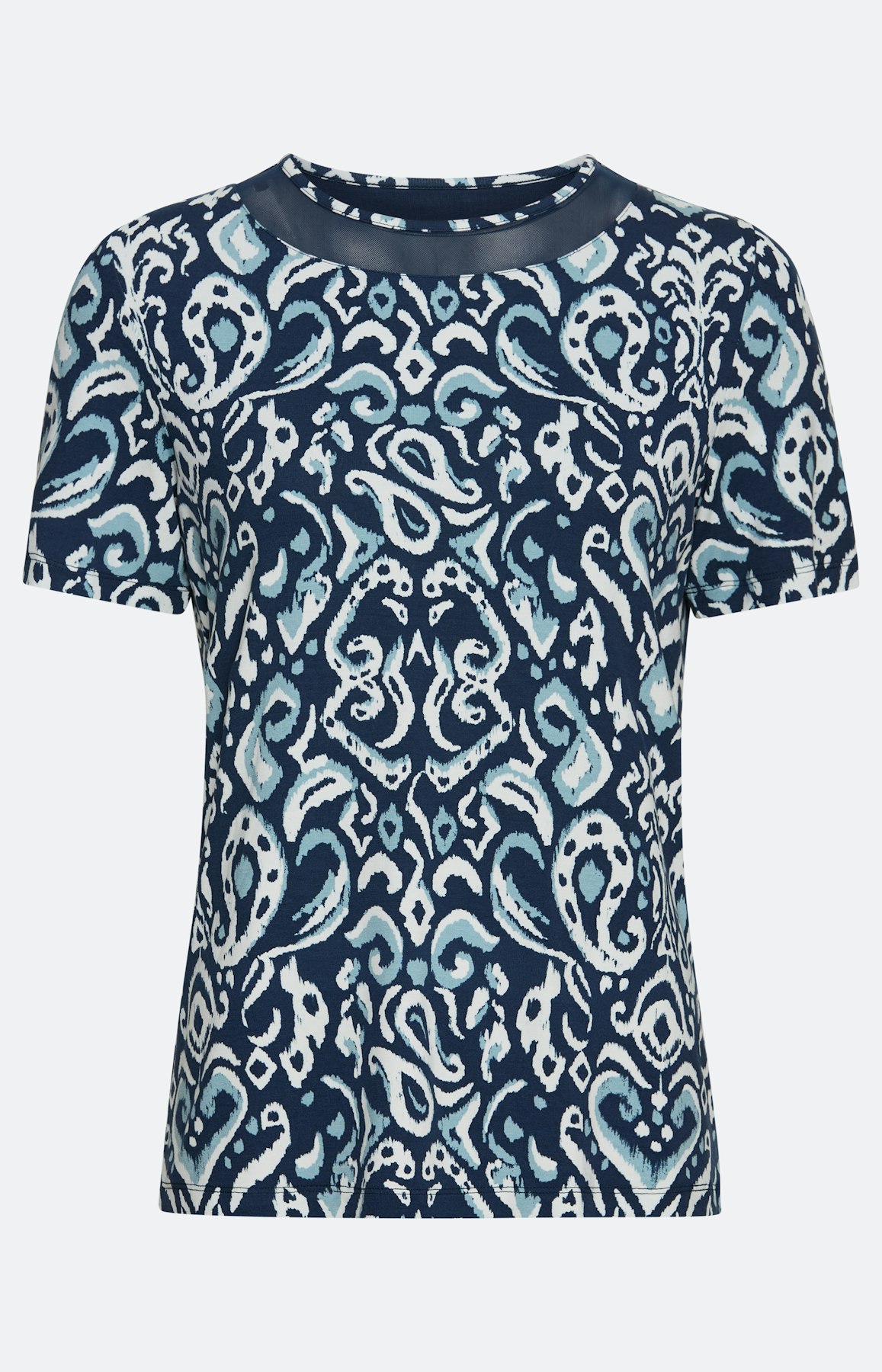 T-shirt met meshinzet, marine