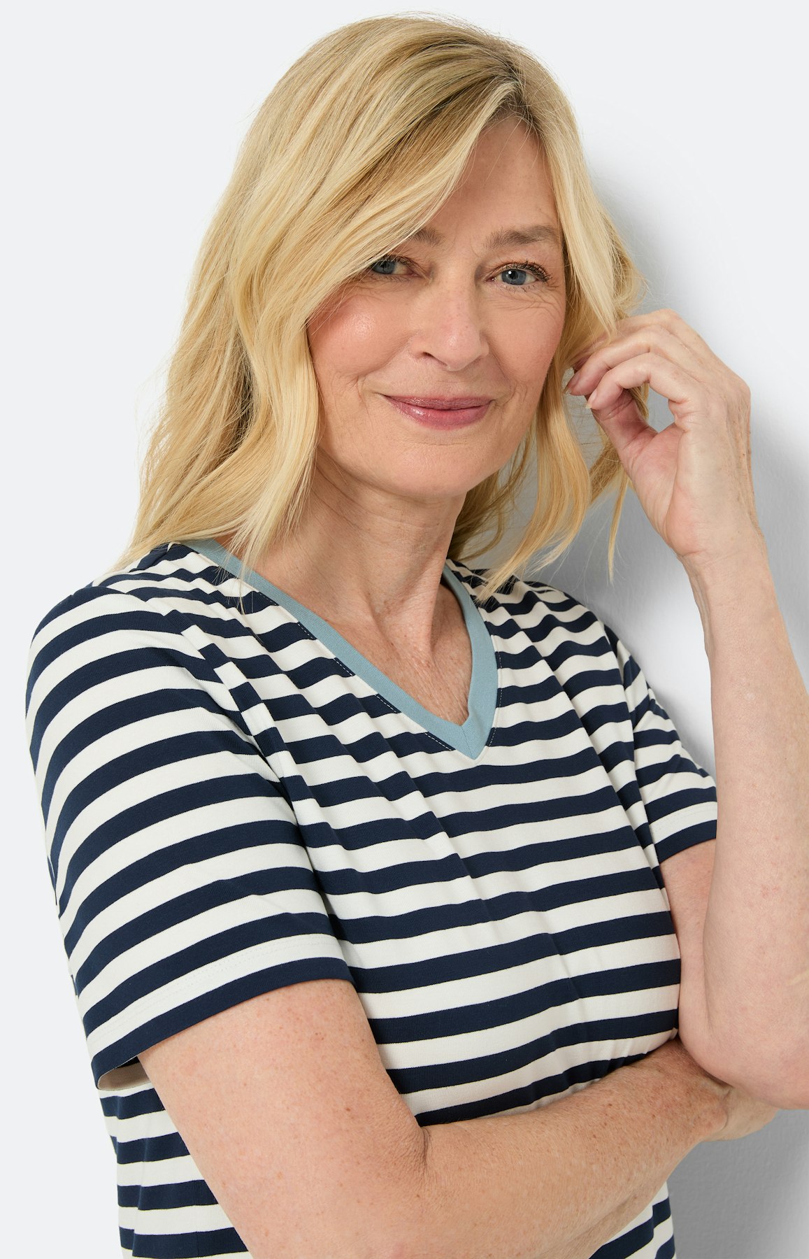 Gestreept shirt, blauw wit