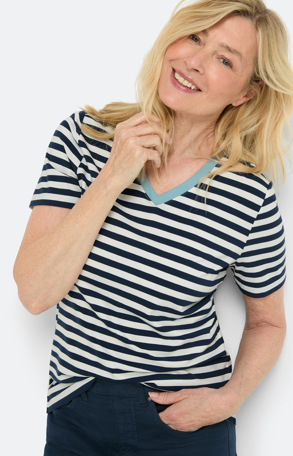 Gestreept shirt, blauw wit