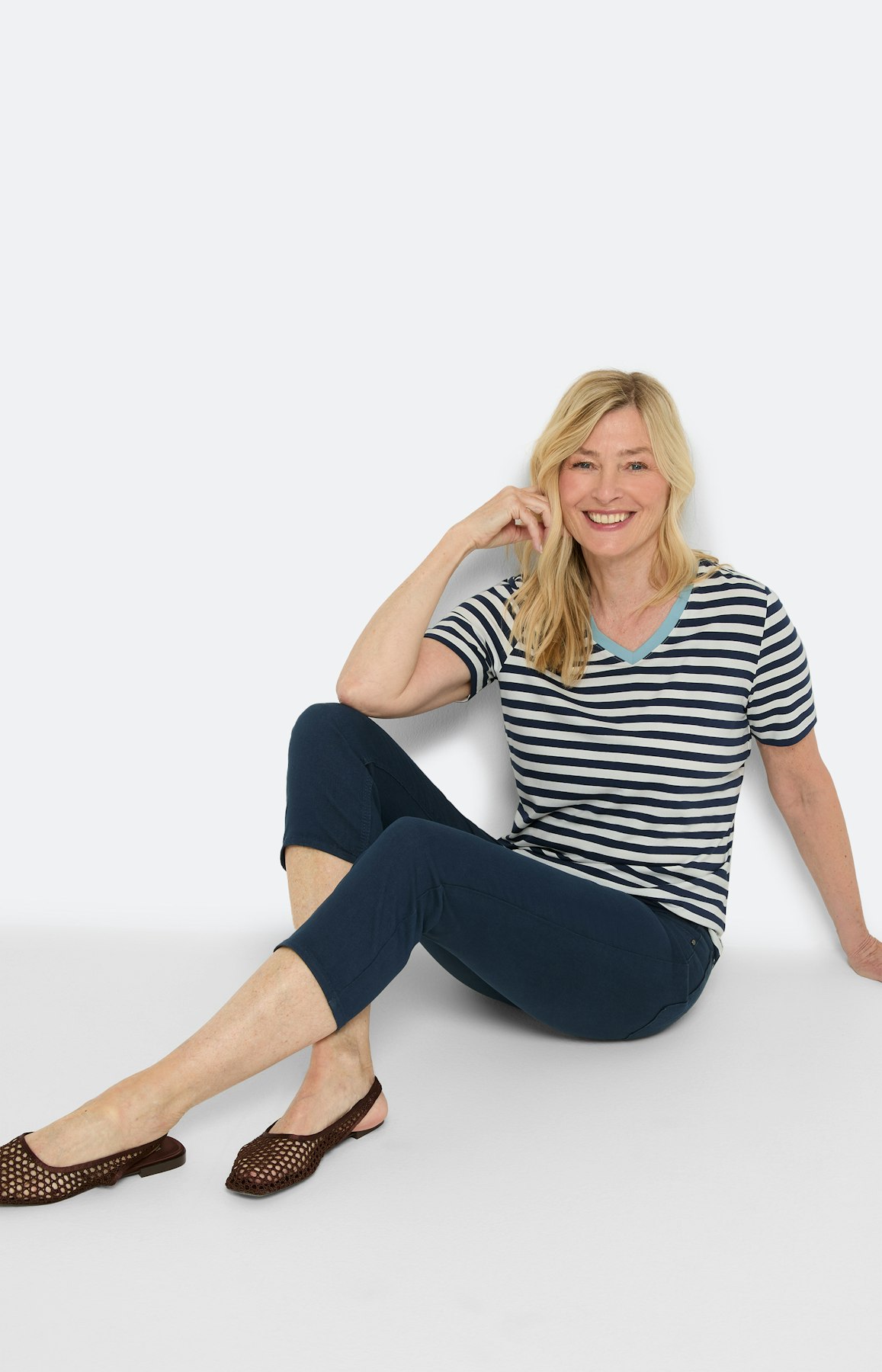 Gestreept shirt, blauw wit