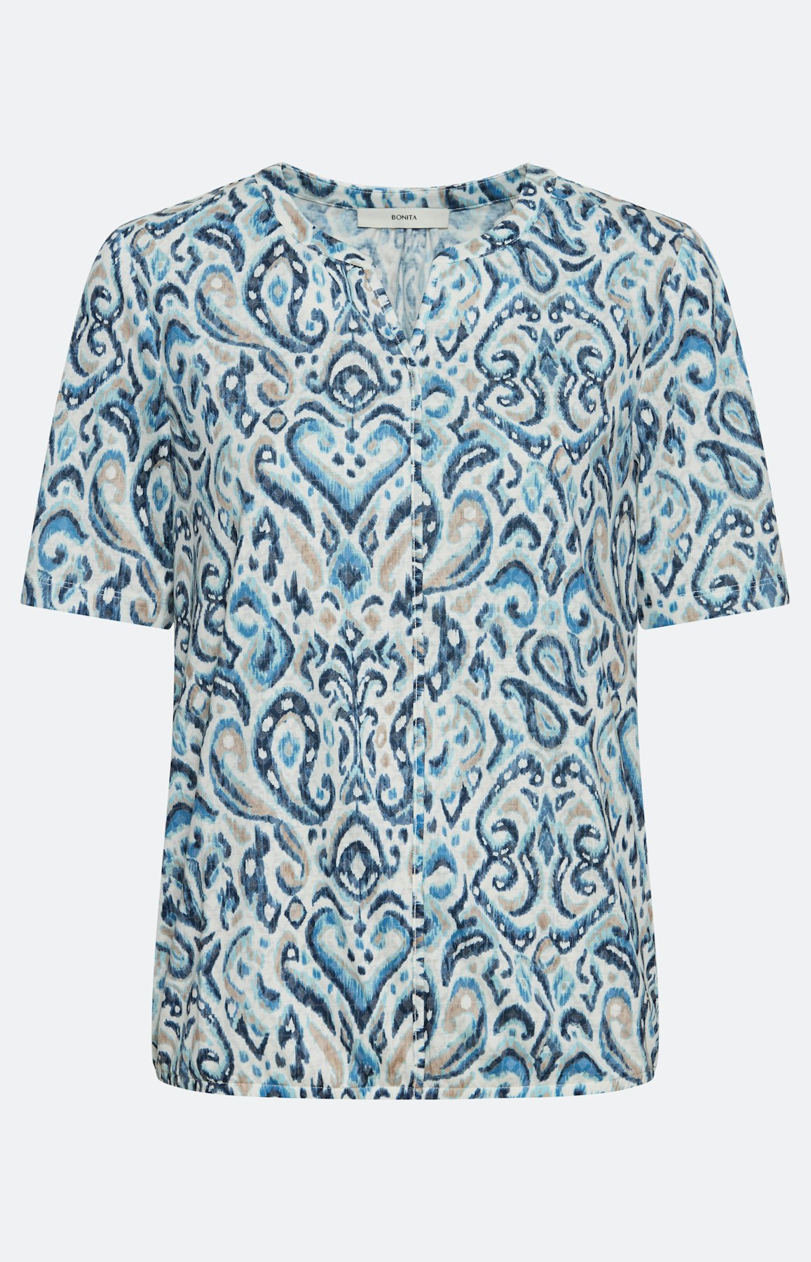 T-shirt met burnout-optiek, blauw beige