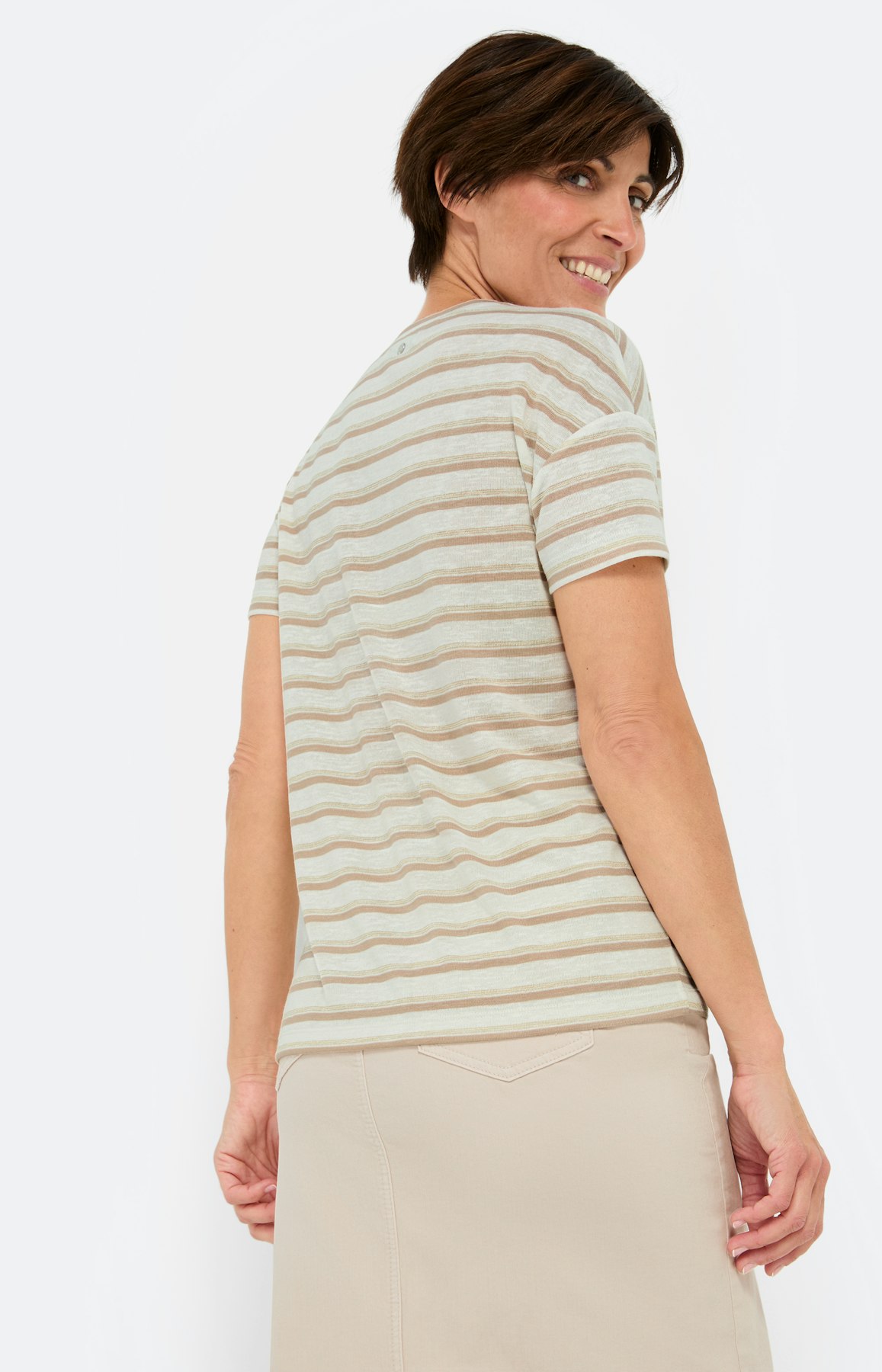 Linnen-optiek shirt, gestreept