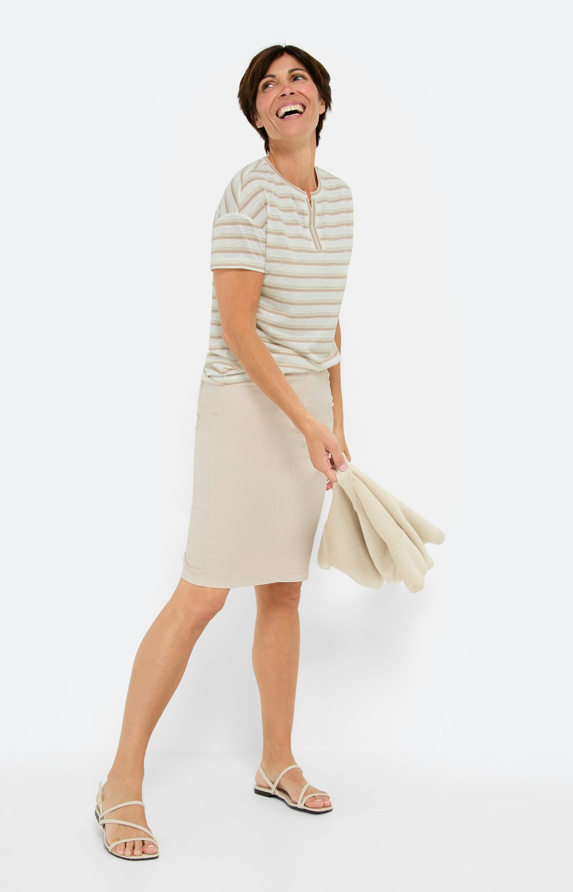 Linnen-optiek shirt, gestreept