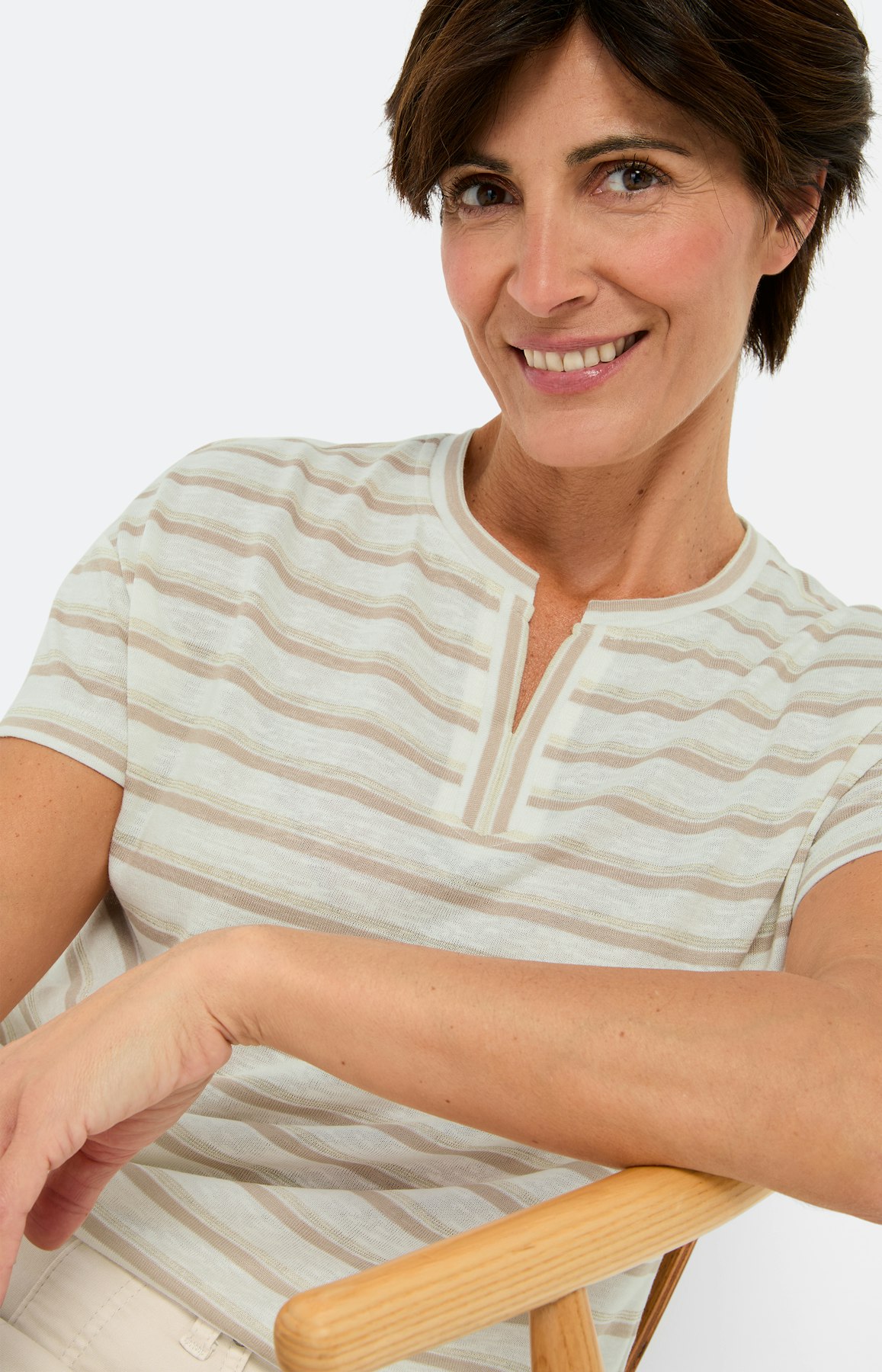 Linnen-optiek shirt, gestreept