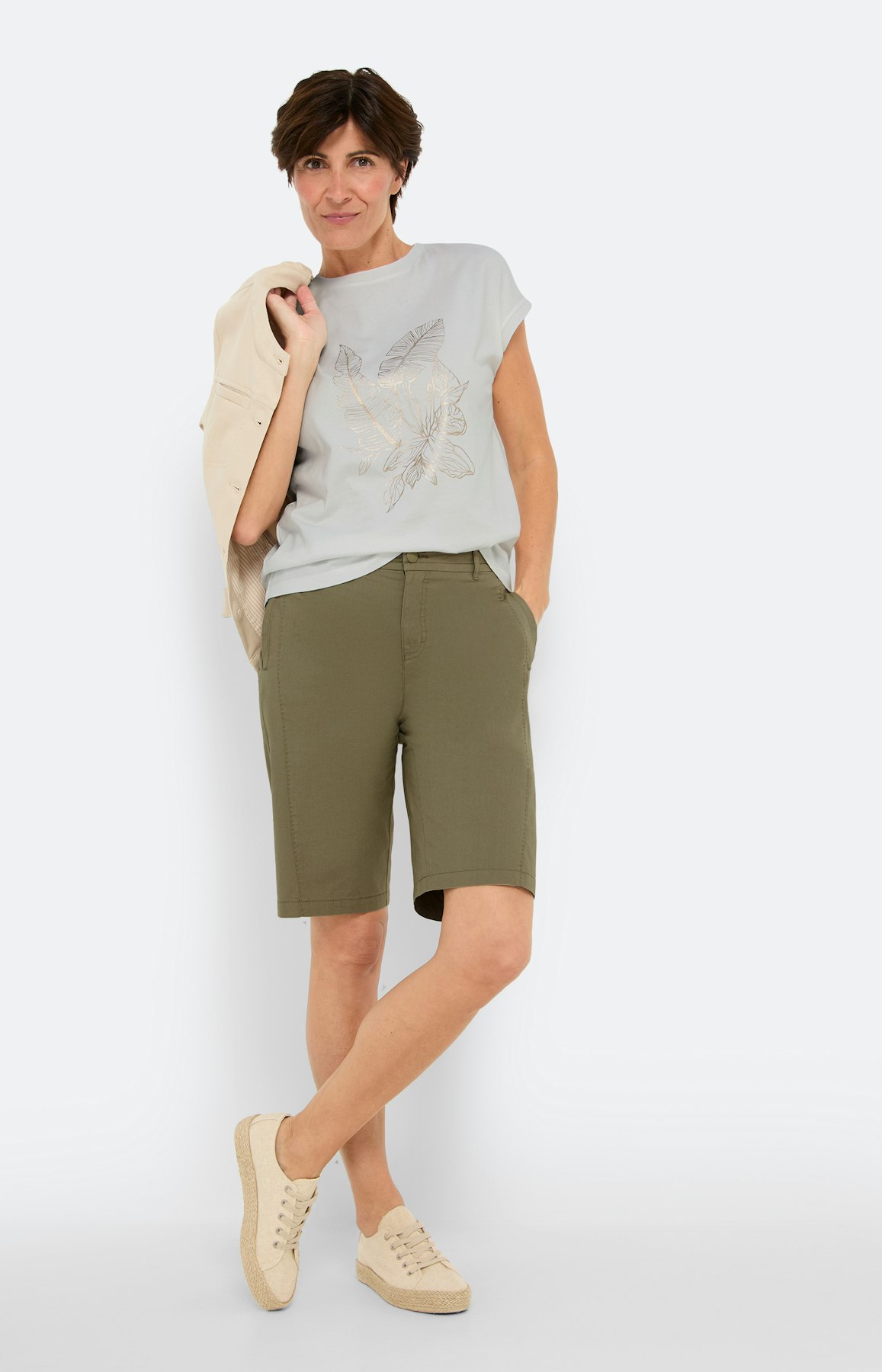 Bermuda aus Papertouch, olive