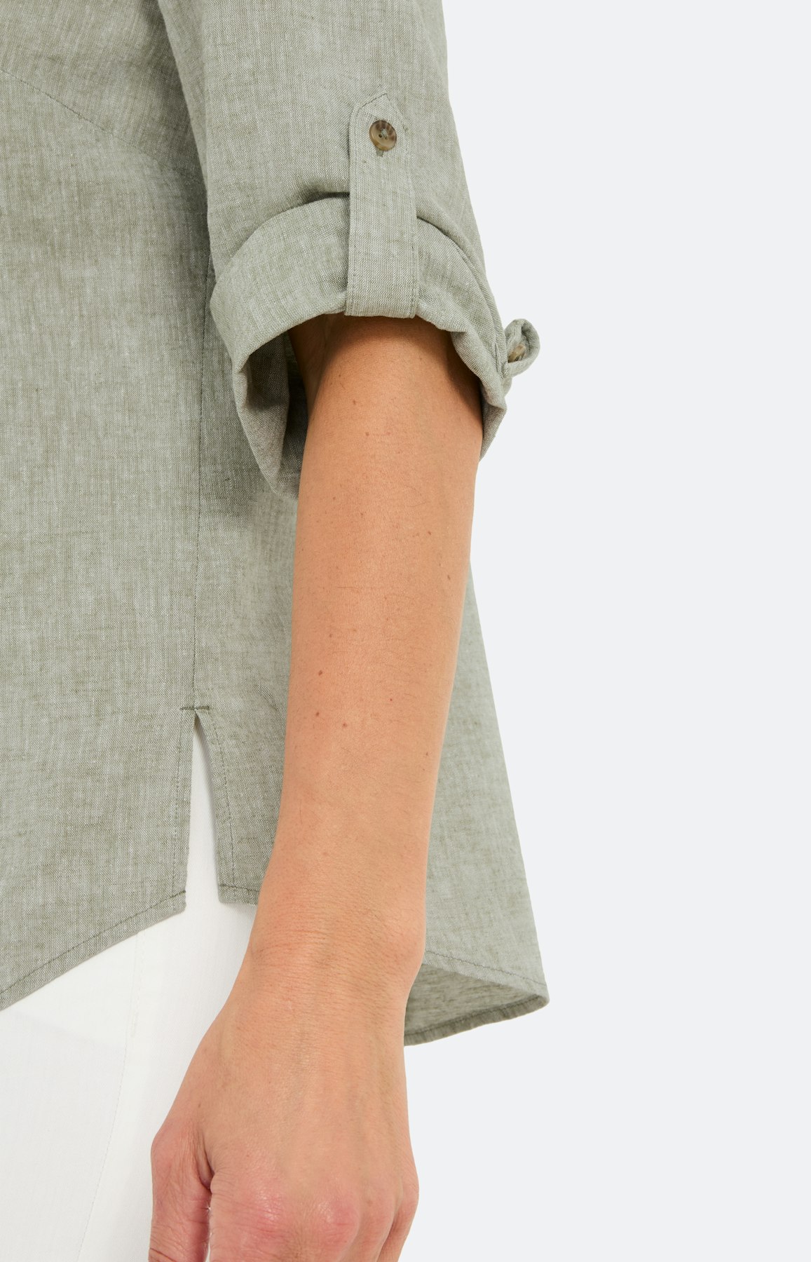 Gemêleerde blouse in een linnenmix