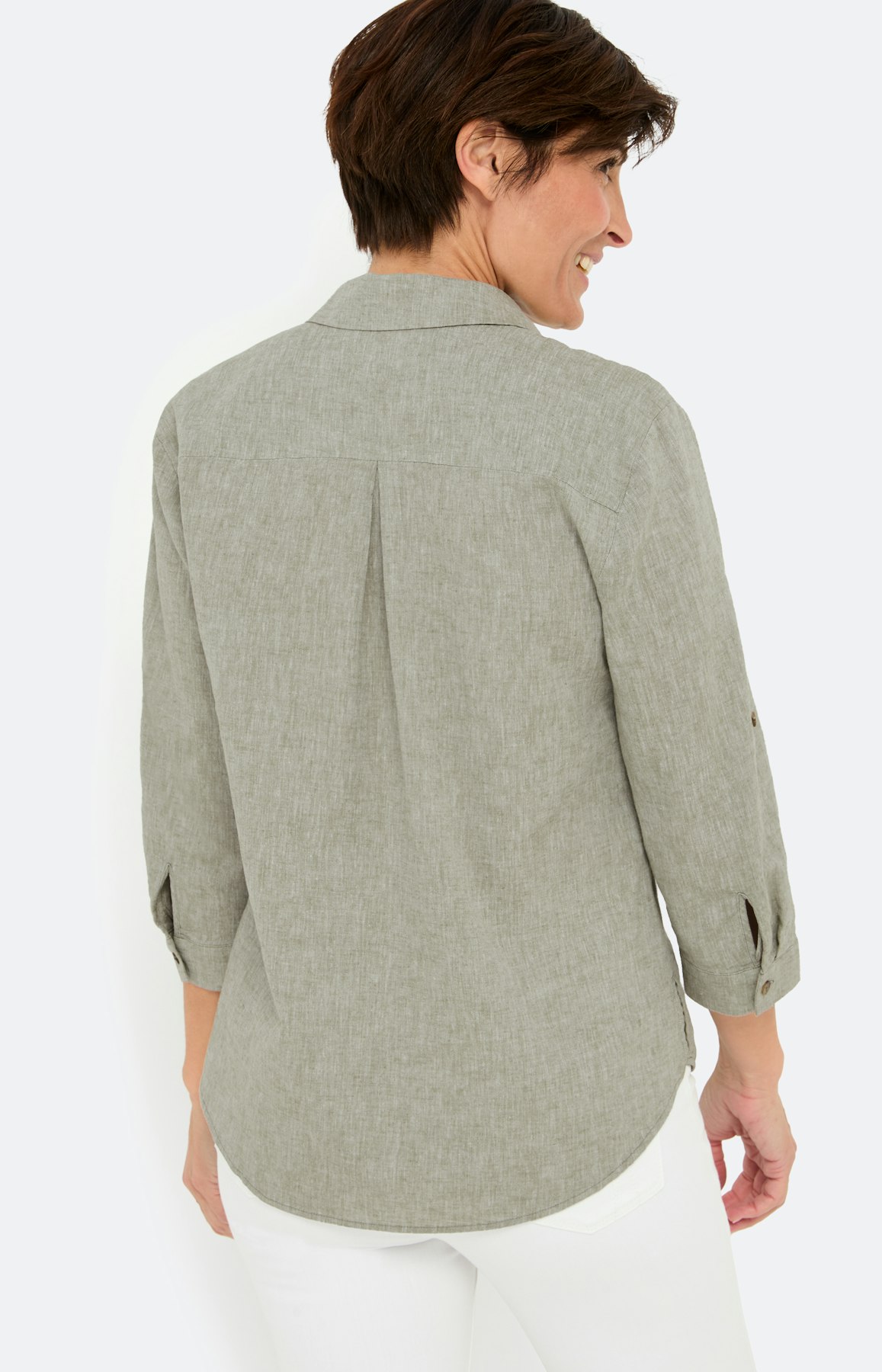 Gemêleerde blouse in een linnenmix
