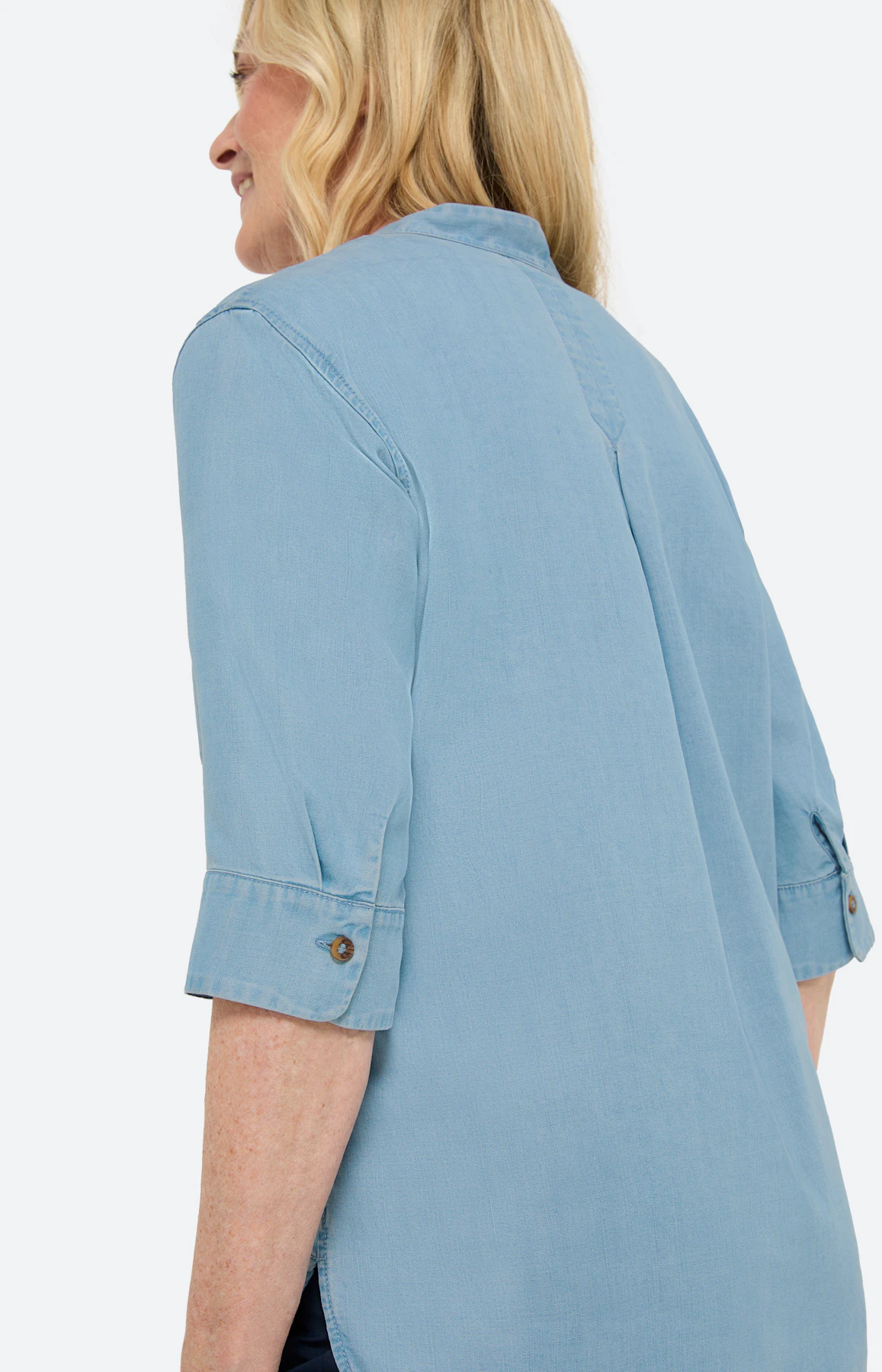 Lyocell blouse jeans-look, medium blue