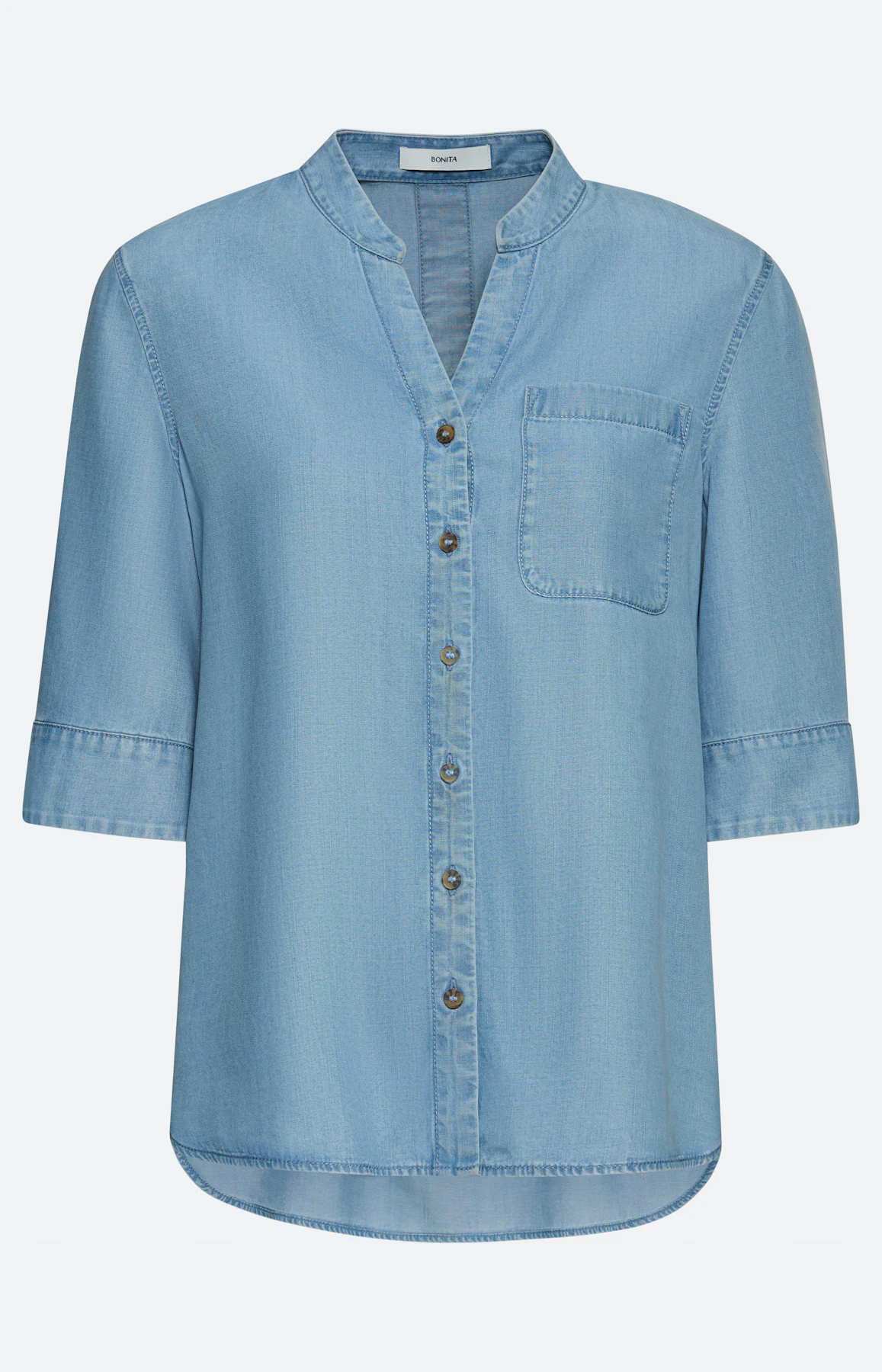 Lyocell blouse jeans-look, medium blue