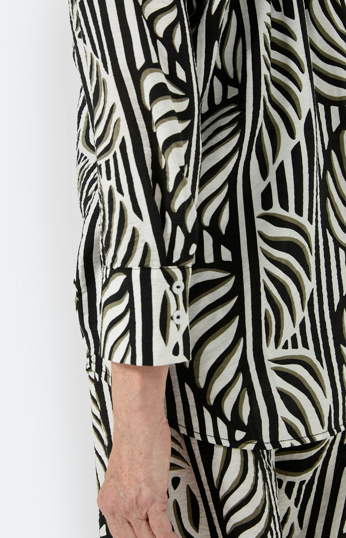 Blouse, set met bladeren print