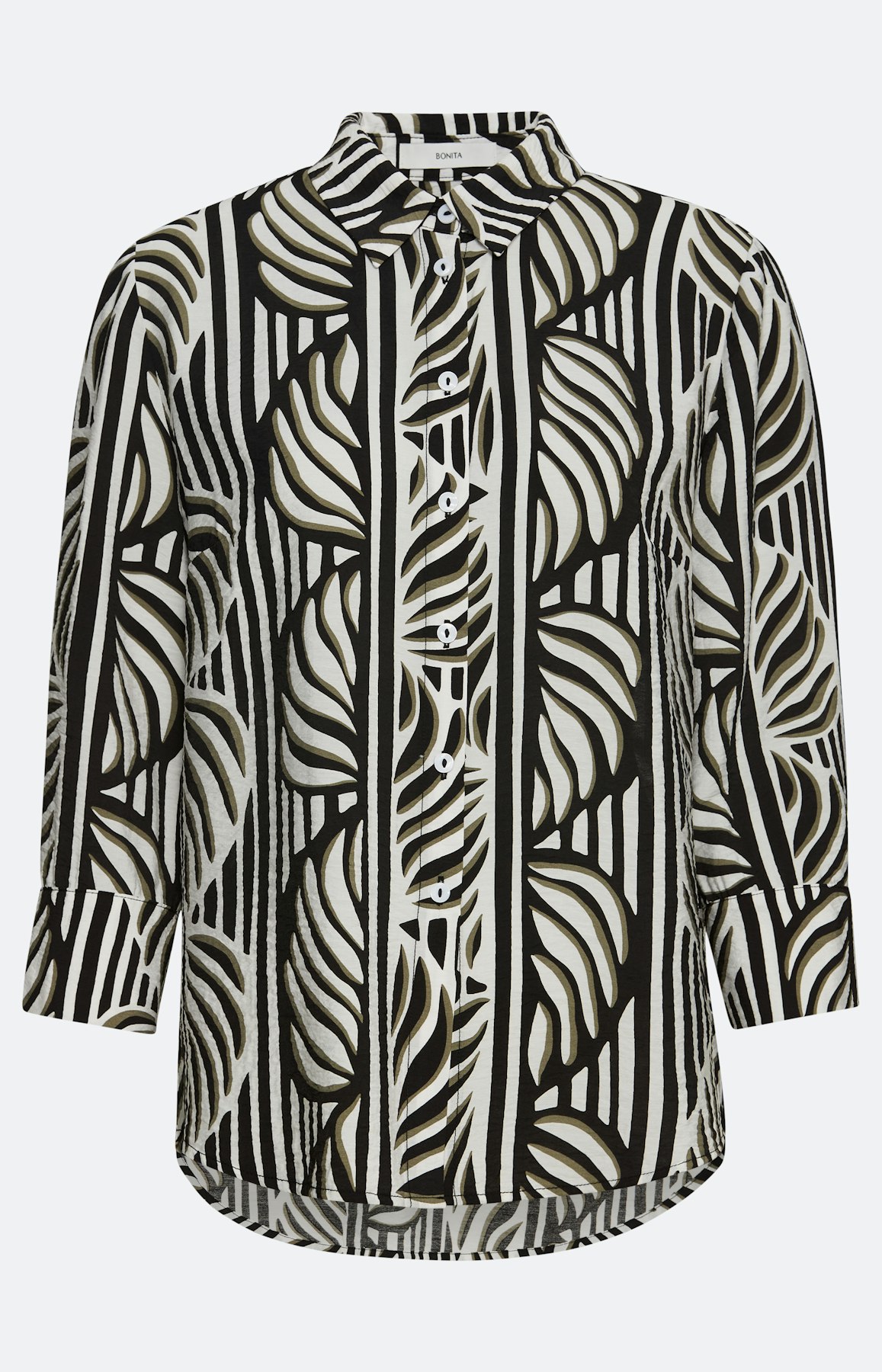 Blouse, set met bladeren print