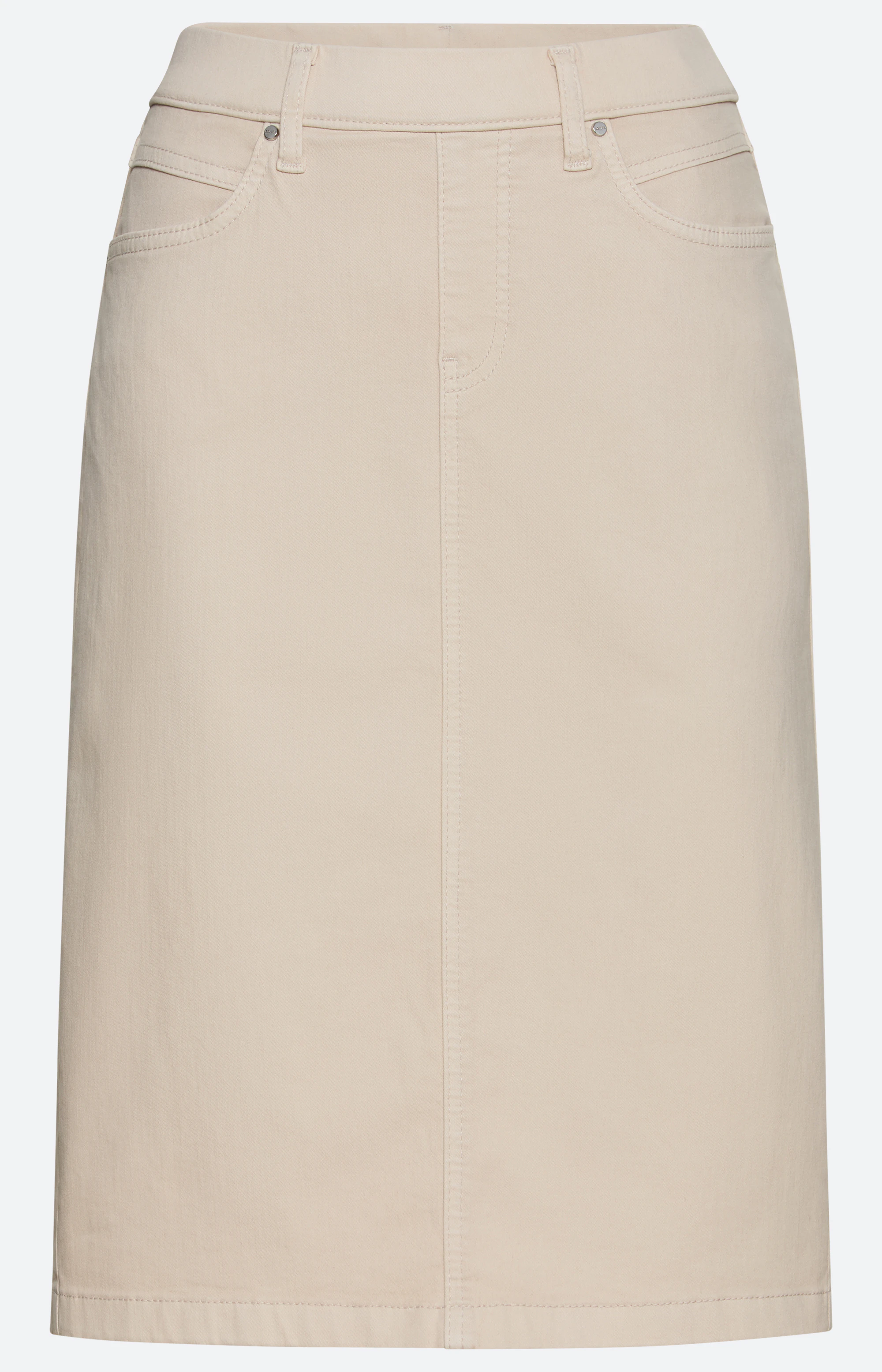 Van Der Rich Knielange jeansrok met elastische taille voor dames, blauw, 44