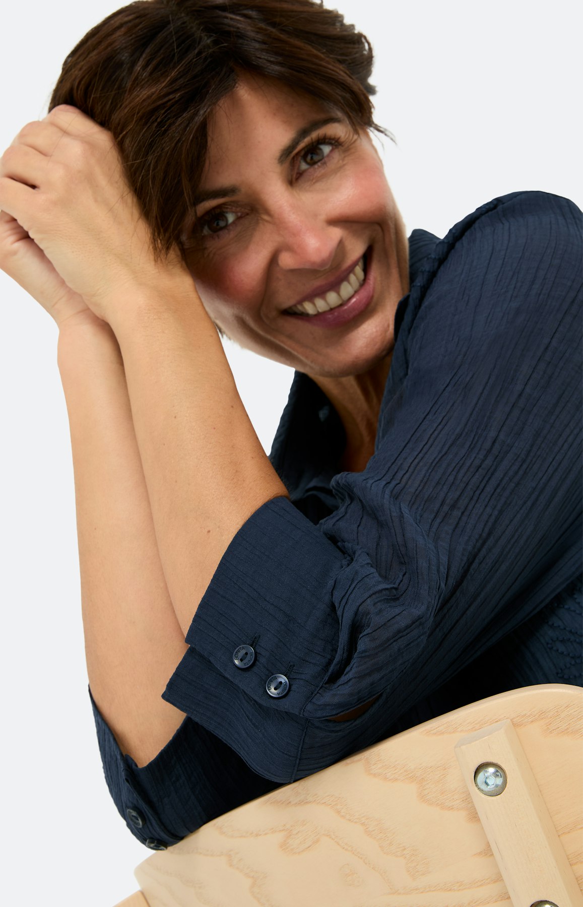 Lyocell overhemdblouse, marine