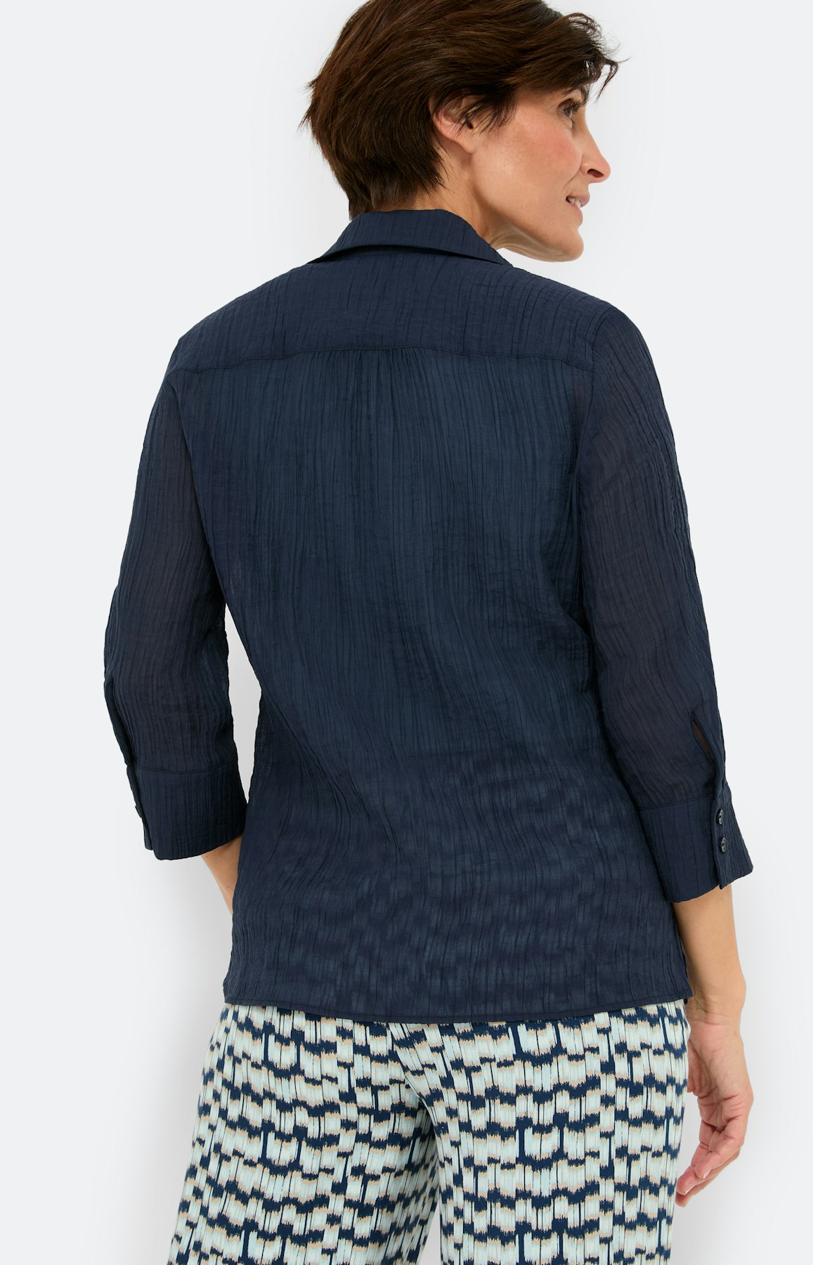 Lyocell overhemdblouse, marine