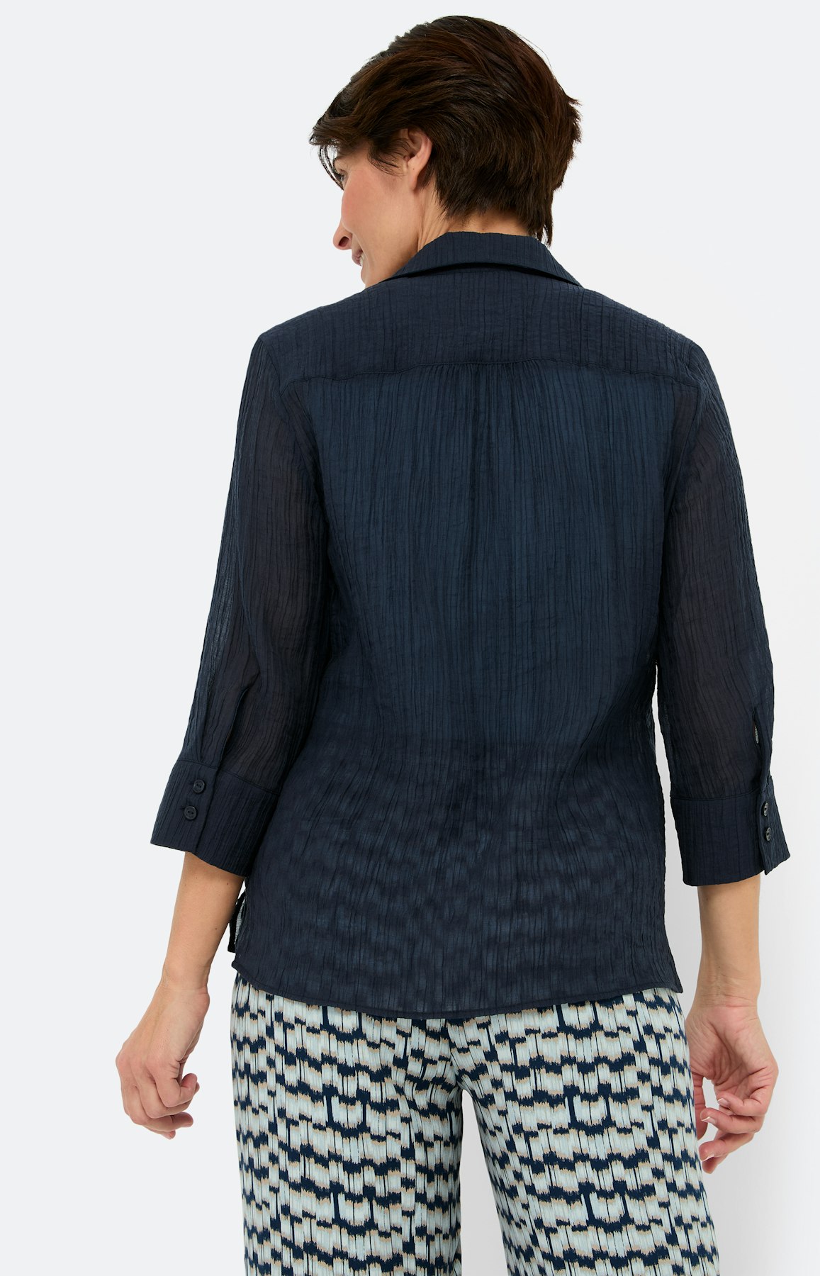 Lyocell overhemdblouse, marine