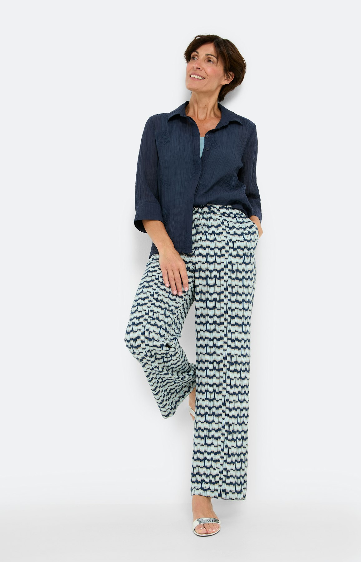 Lyocell overhemdblouse, marine