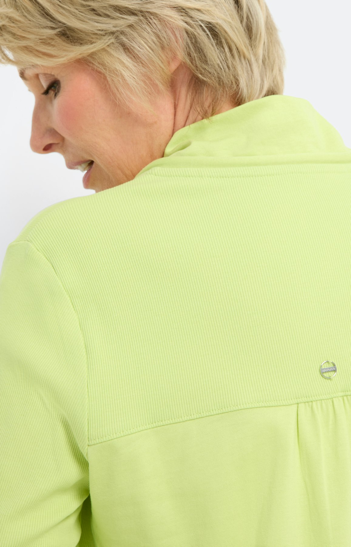 Gerippte Jersey-Jacke, limone