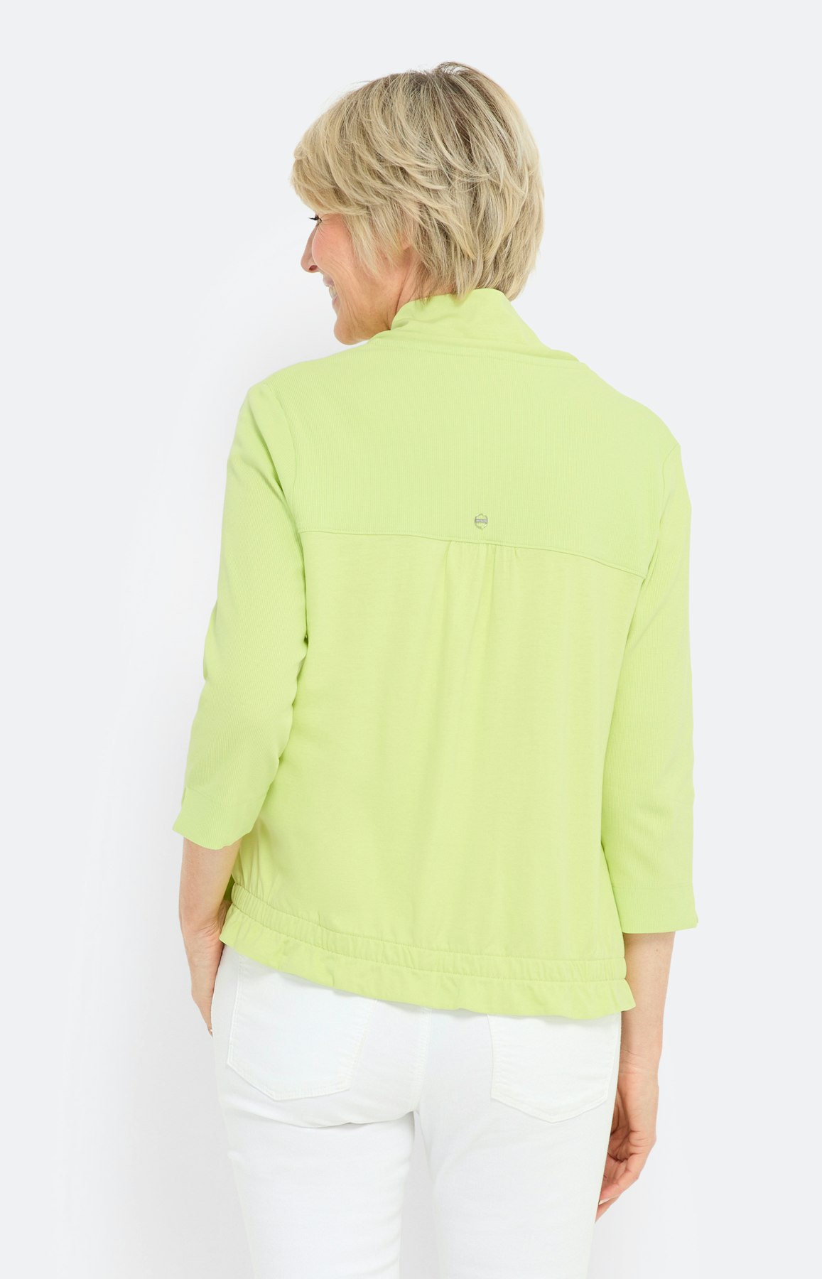 Gerippte Jersey-Jacke, limone