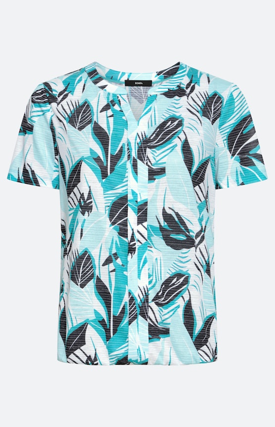 Shirt met tropische print all-over