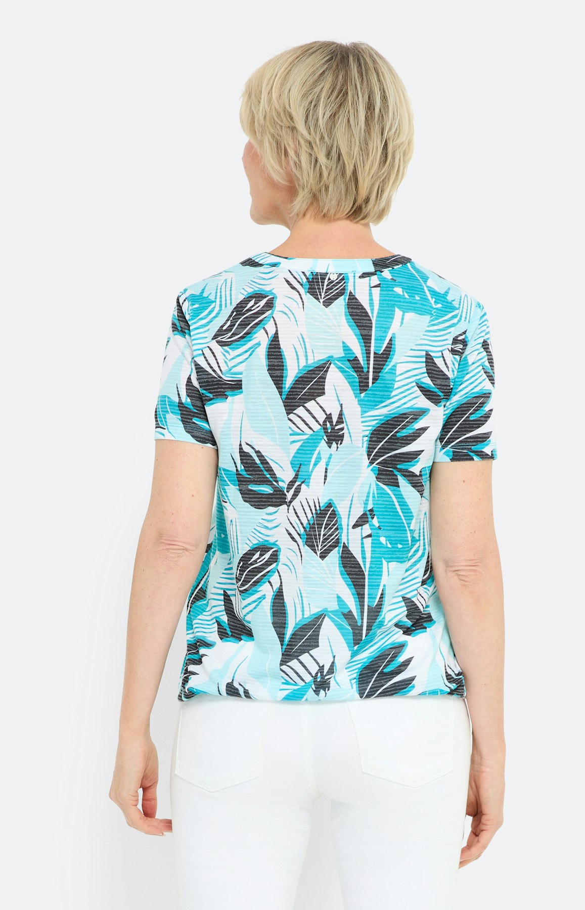 T-shirt met bloemen print all-over