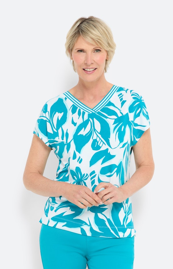 Shirt met korte mouwen en bloemenprint