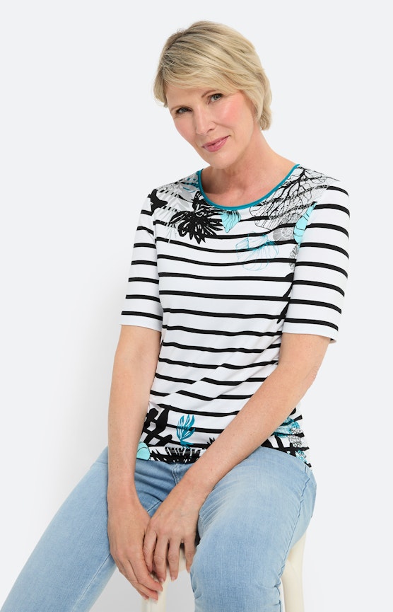 Shirt met korte mouwen en streepprint
