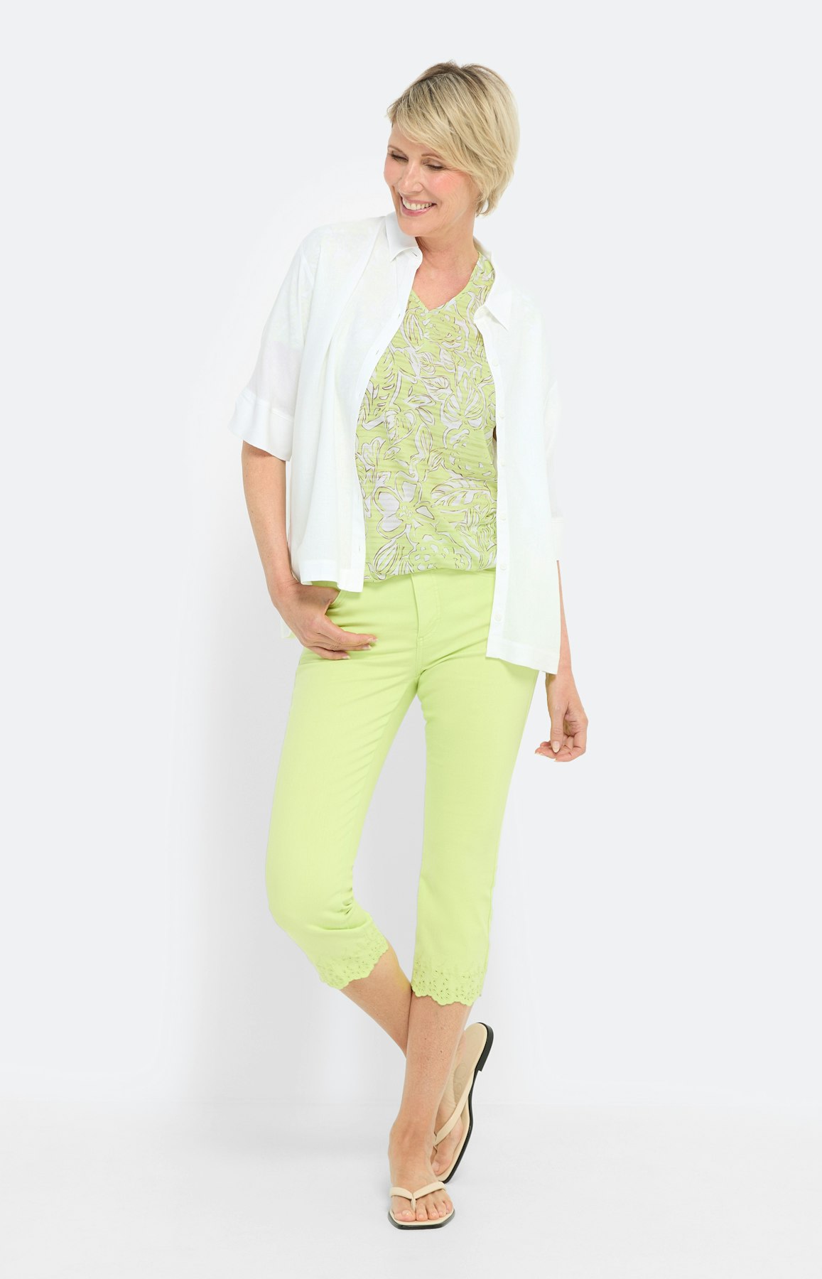 T-shirt met burnout-effect, lemon