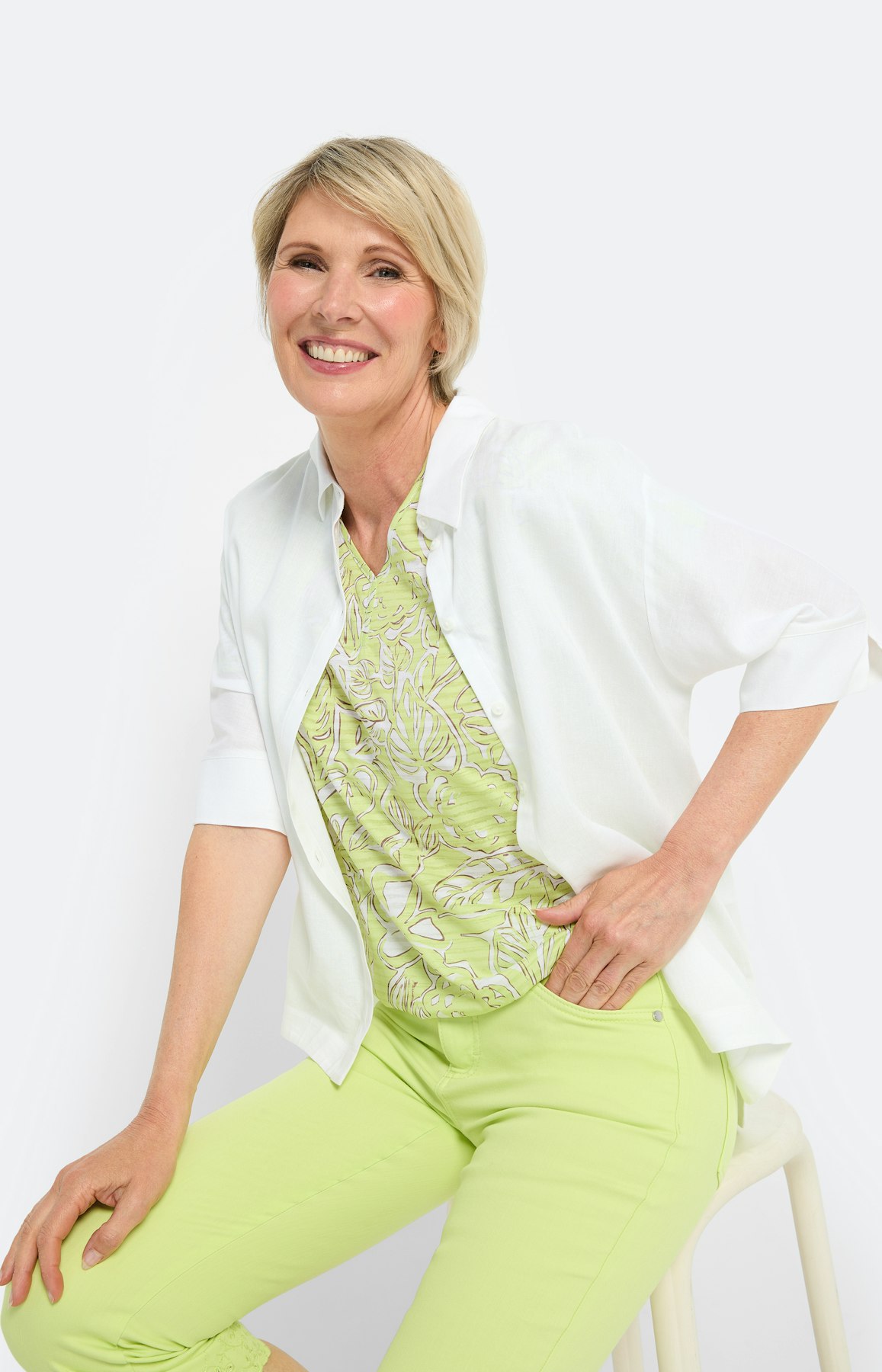 T-shirt met burnout-effect, lemon