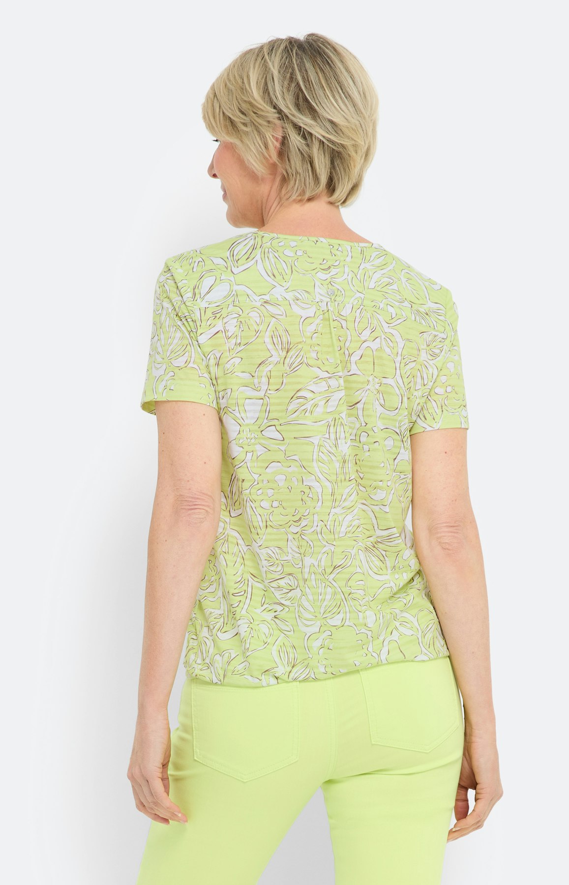 T-shirt met burnout-effect, lemon