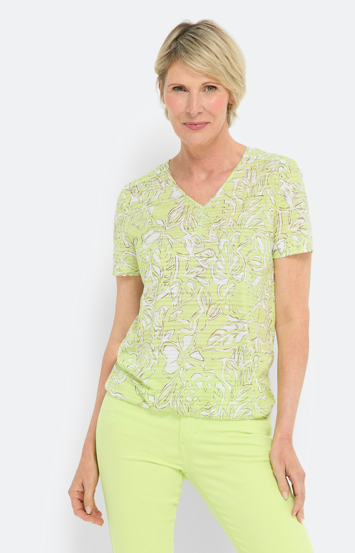 T-shirt met burnout-effect, lemon