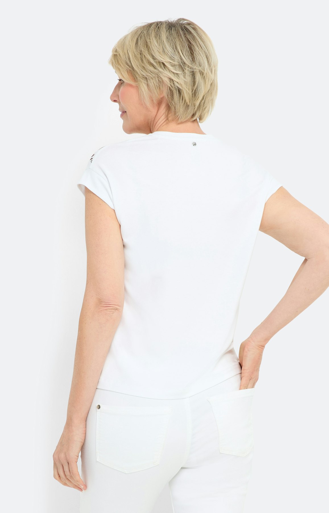 Shirt met bloemmotief, wit sunshine