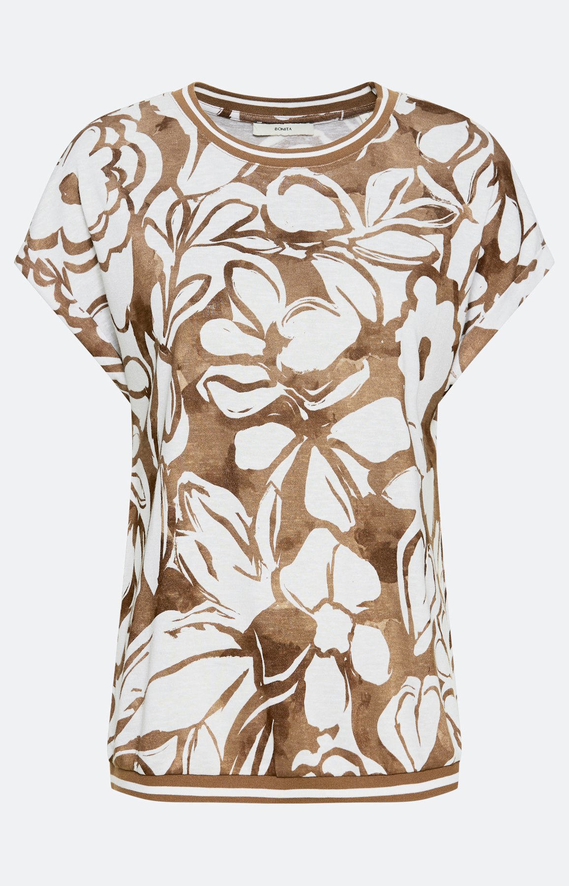 Shirt met bloemenprint, set, braun