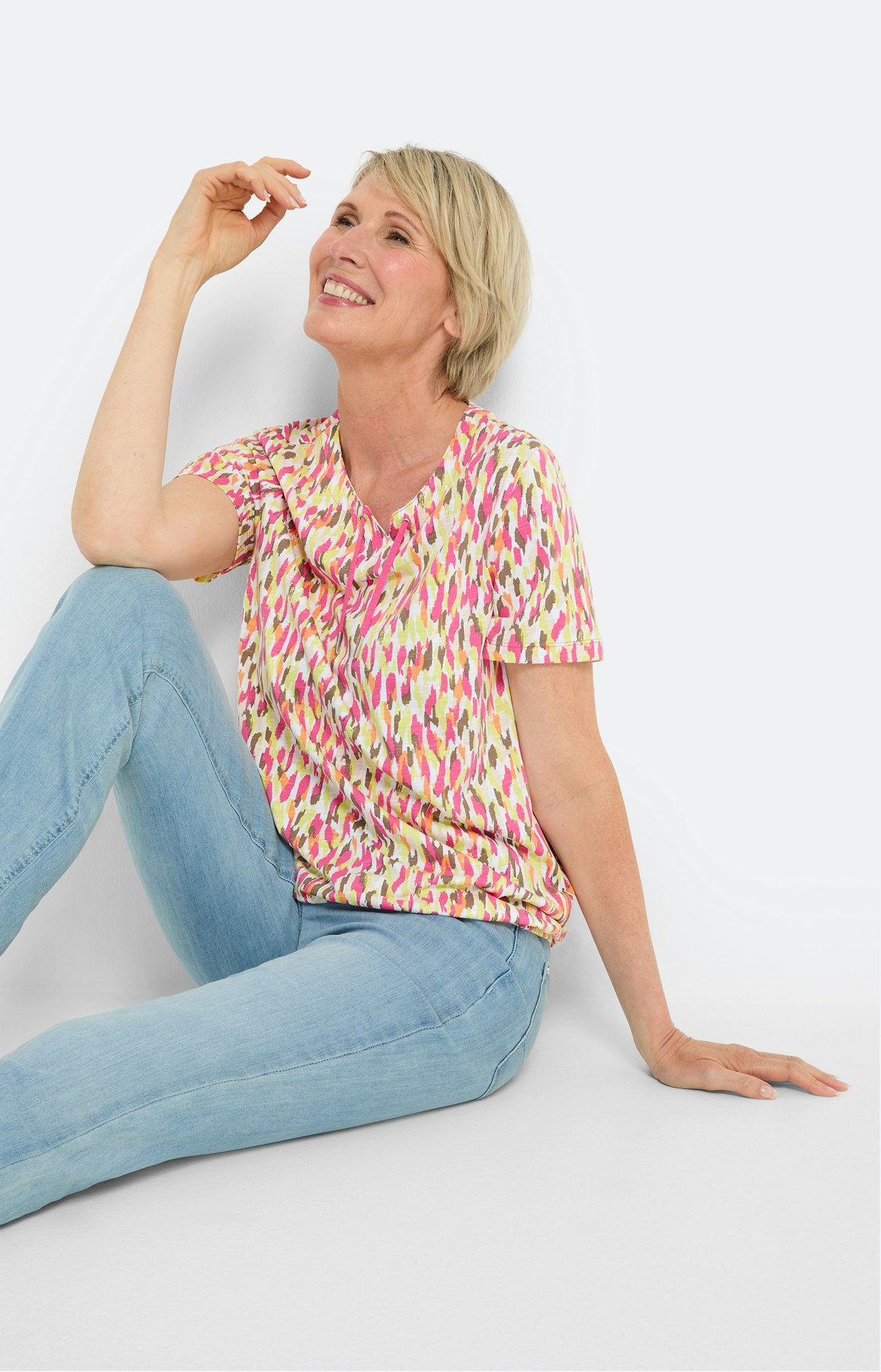 Shirt met print, lemon pink