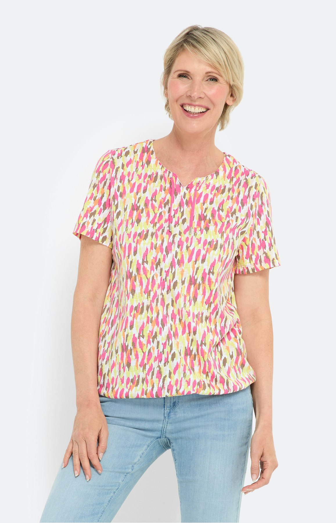 Shirt met print, lemon pink