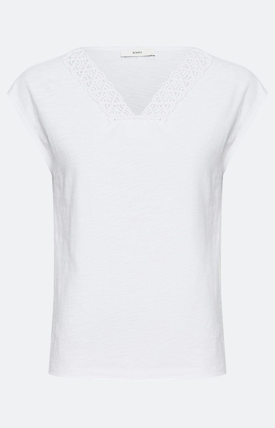 Shirt met macramédetail, wit