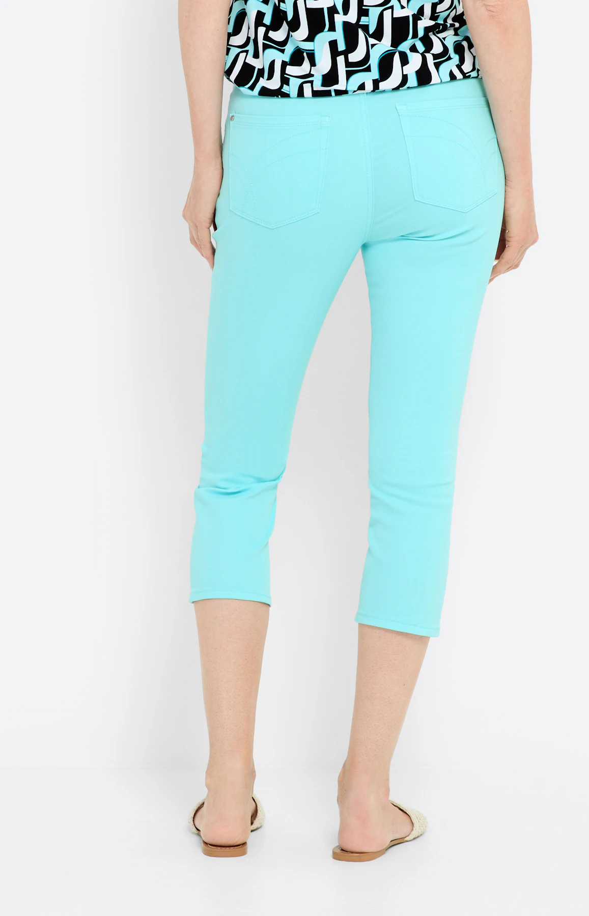Stretch Capri-Jeggings, Pastell-Türkis