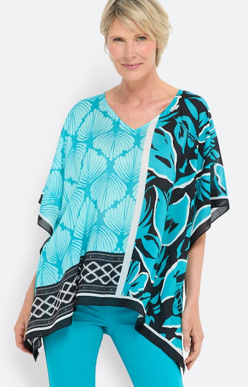Modal-Tunika mit Print, türkis