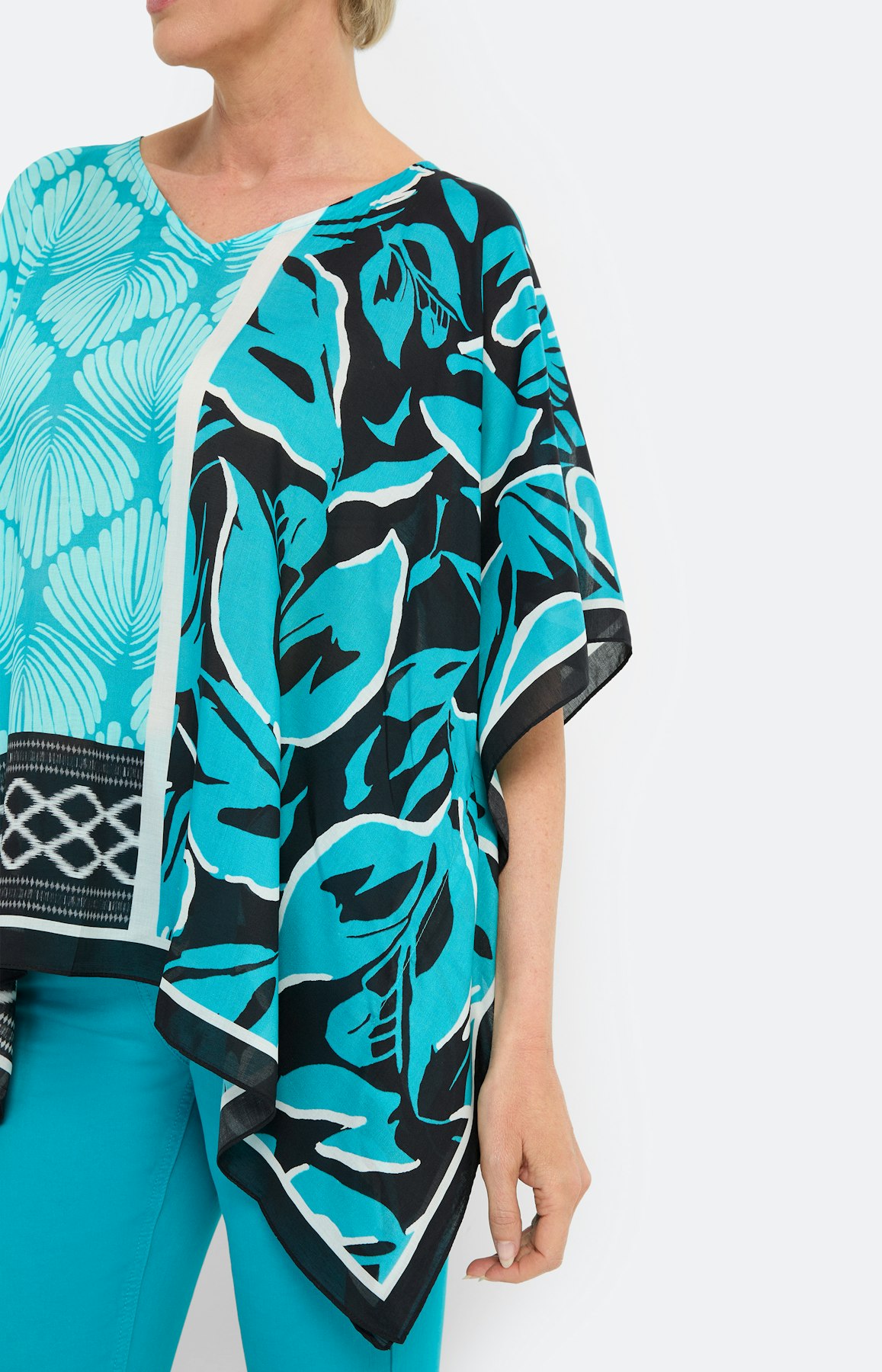 Modal-Tunika mit Print, türkis