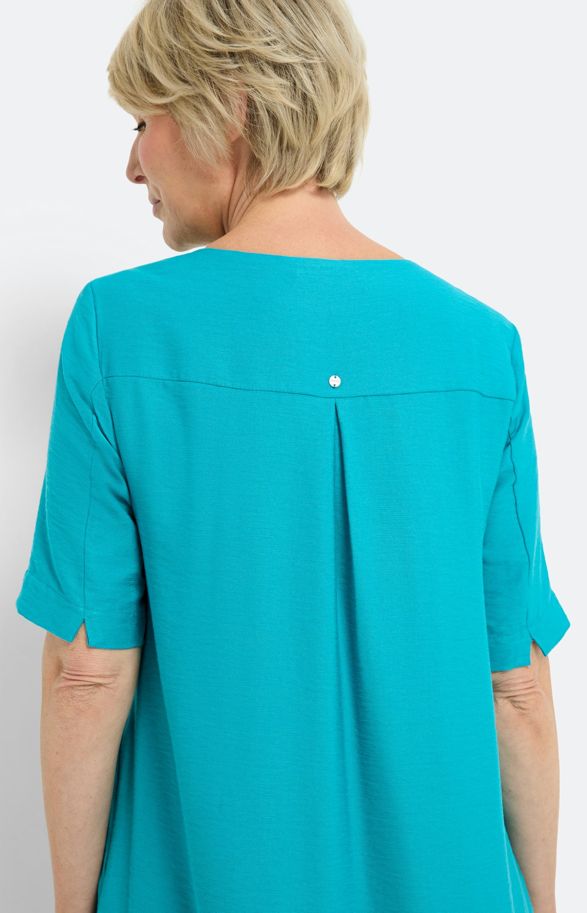 A-lijn jurk van viscose, turkoois blauw