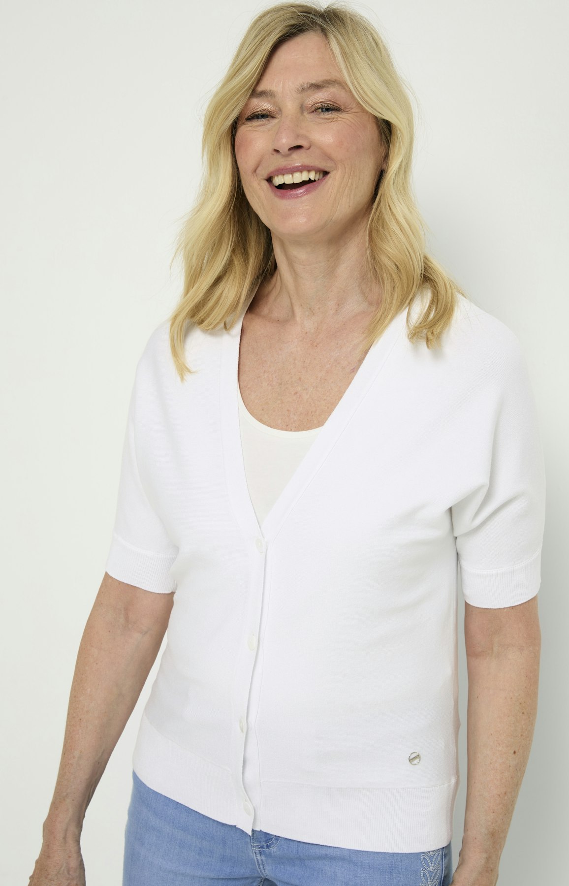 Vest met vleermuismouwen, wit