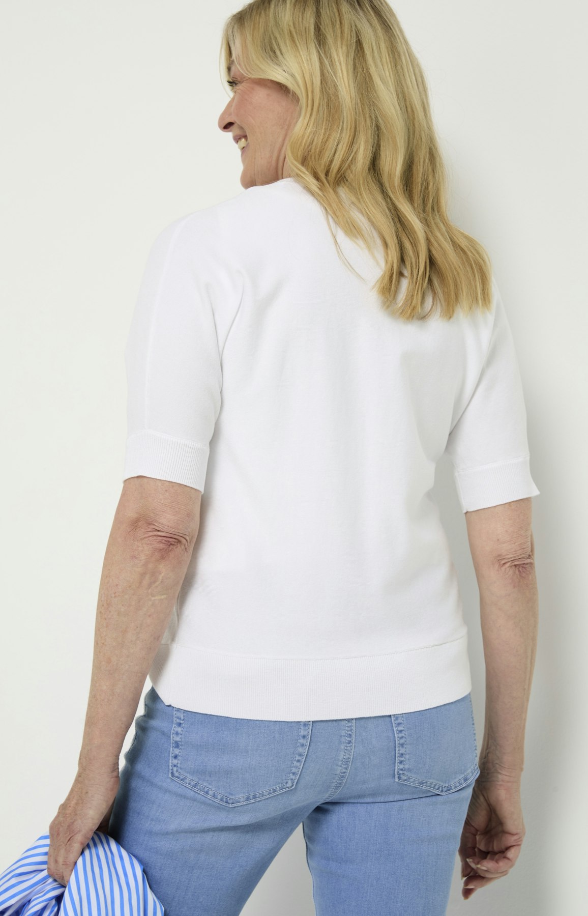 Vest met vleermuismouwen, wit