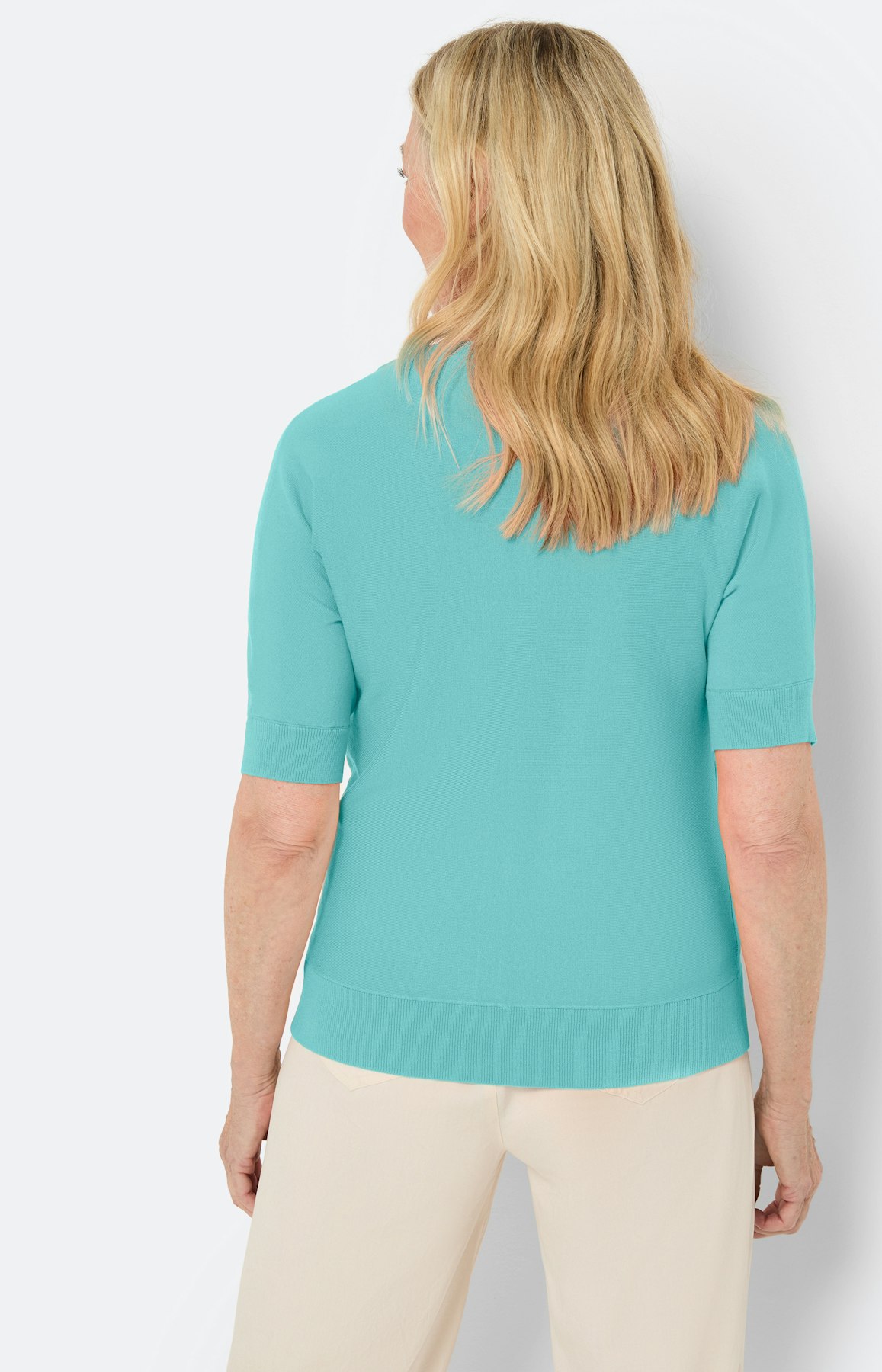 Strickjacke mit Fledermausärmeln, türkis