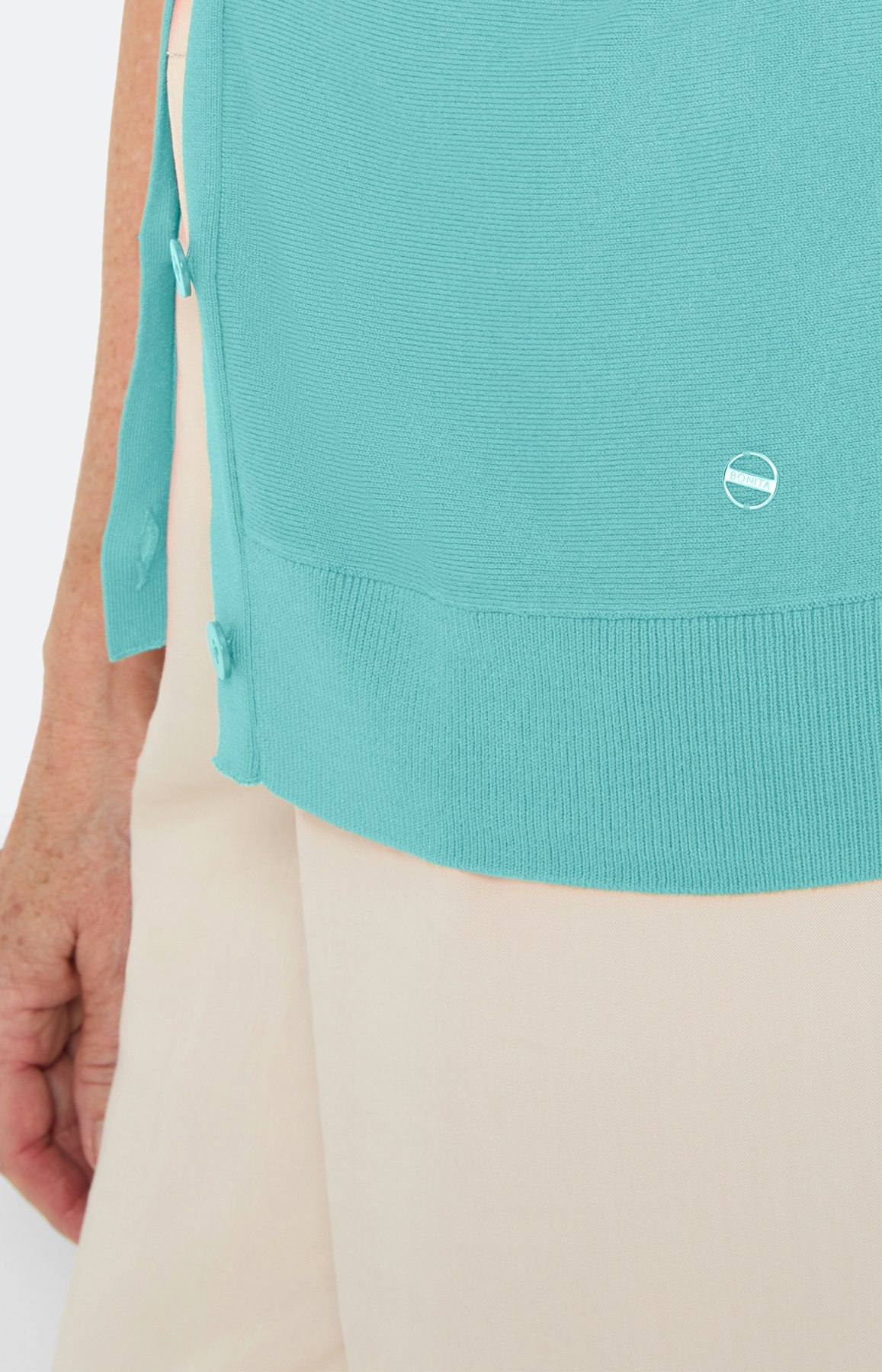 Strickjacke mit Fledermausärmeln, türkis